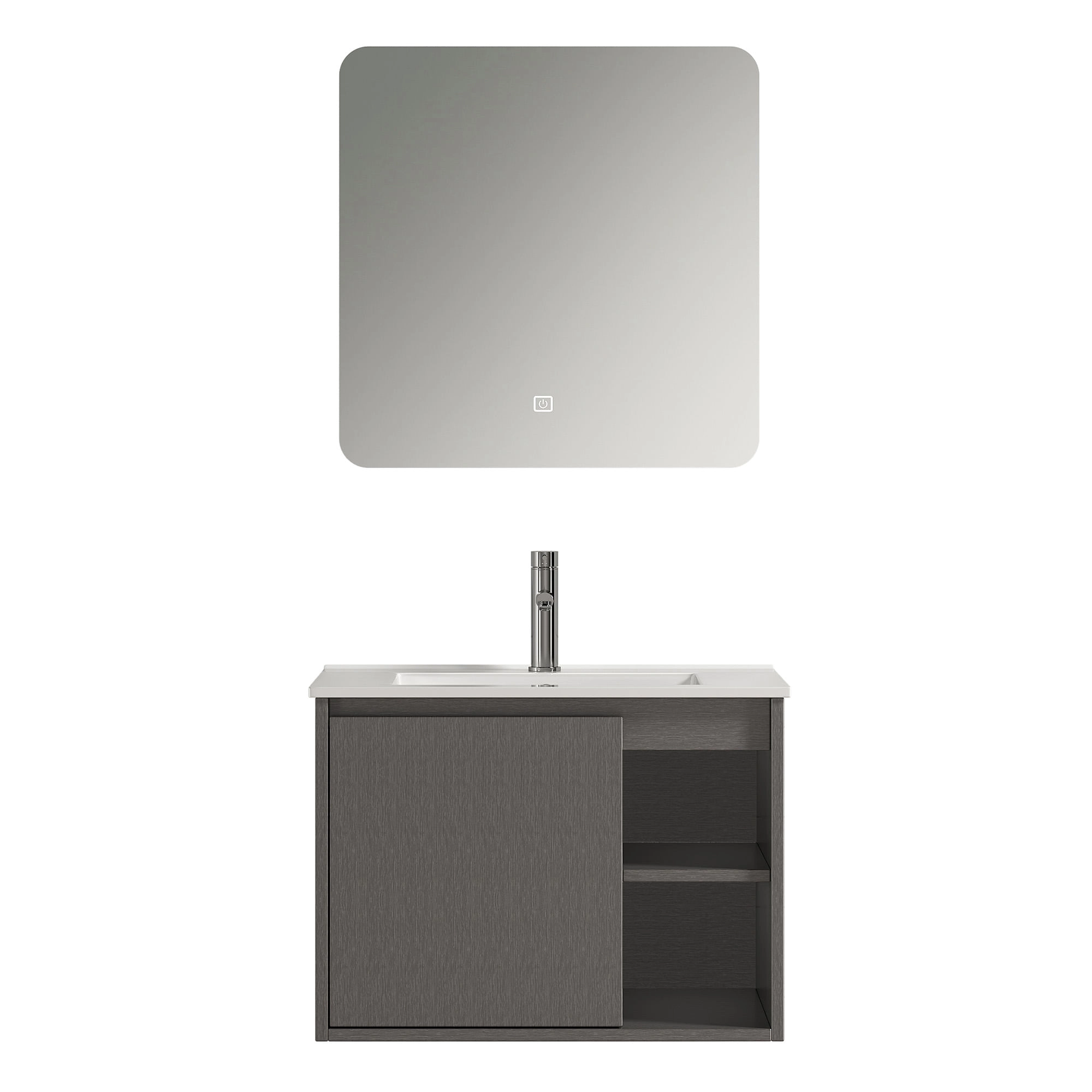 Mueble de Baño Nepal con Lavamanos 600x470x500 mm 1 Puerta Y Repisa Dark Grey