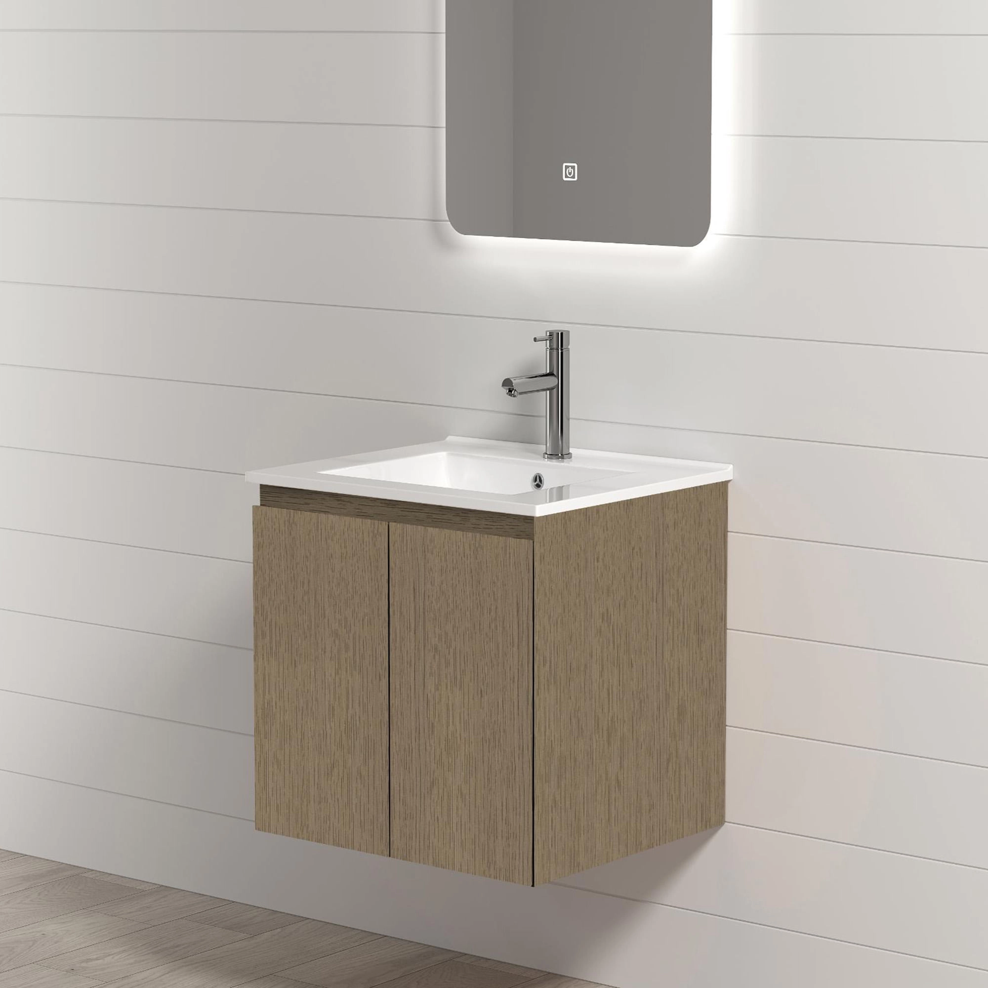 Mueble de Baño Nepal-N con Lavamanos 505x400x500 mm Abedul 2 Puertas