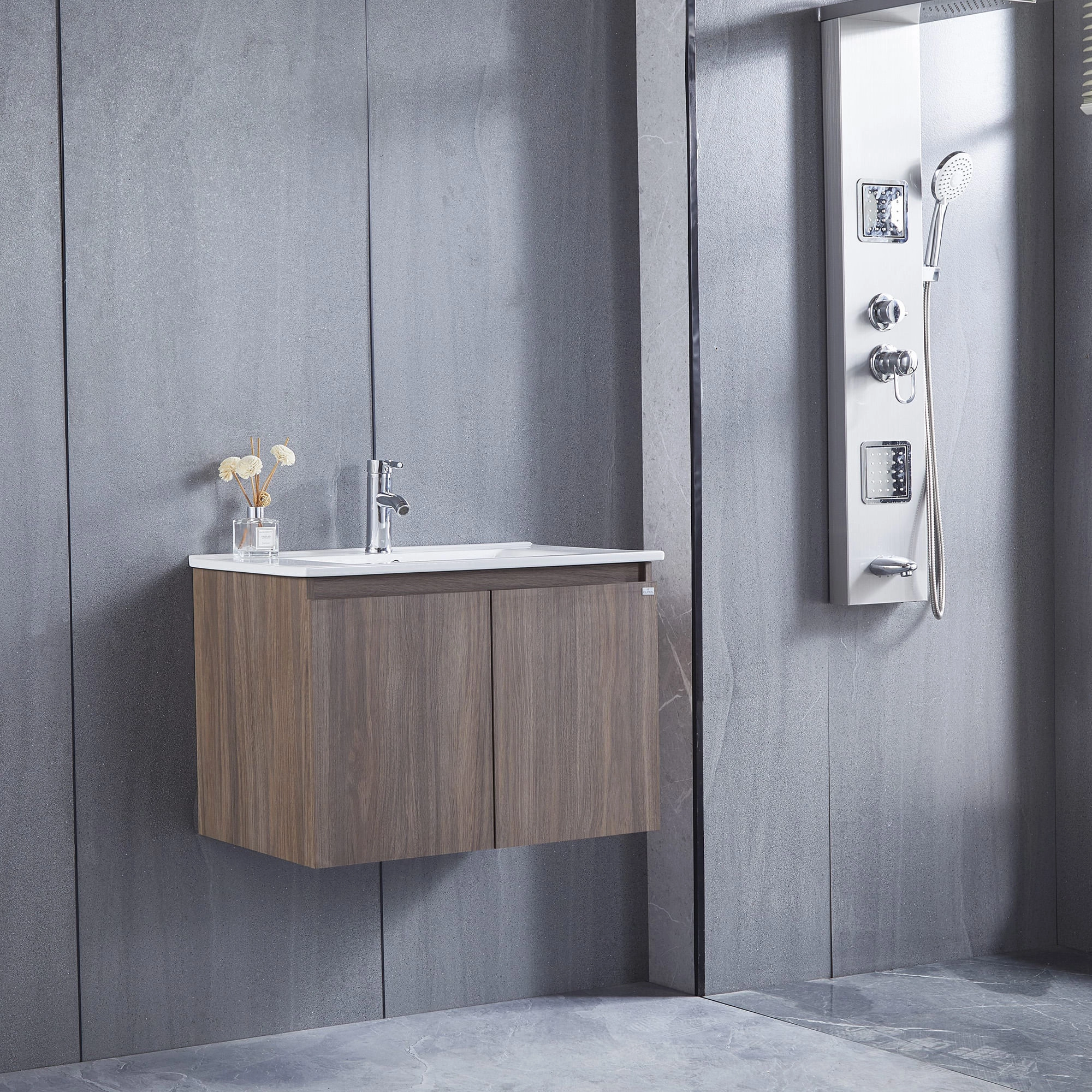Mueble de Baño Queen con Lavamanos 700 mm 2 Puertas Choco