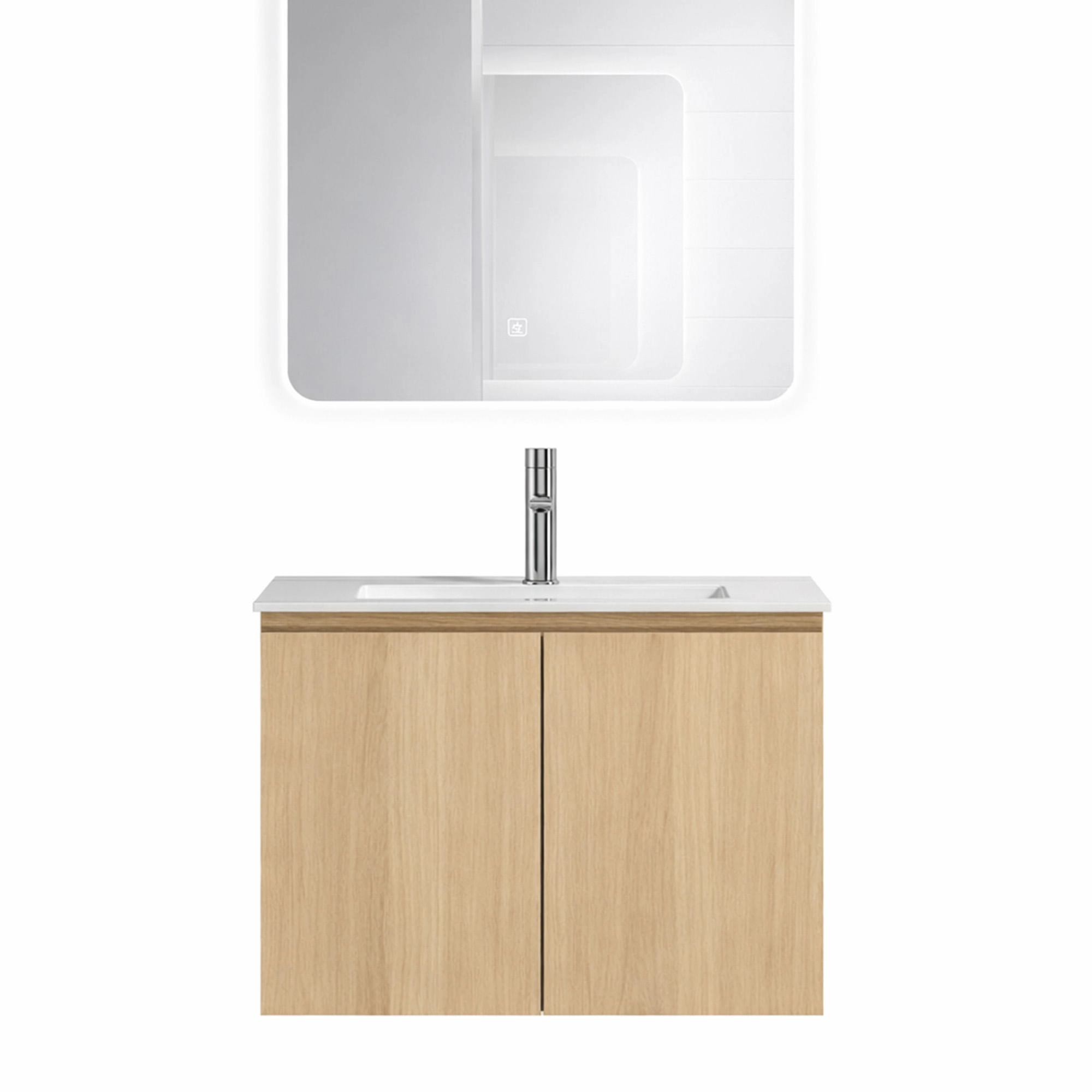Mueble de Baño Nepal con Lavamanos 600x470x495 mm 2 Puertas Light Oak