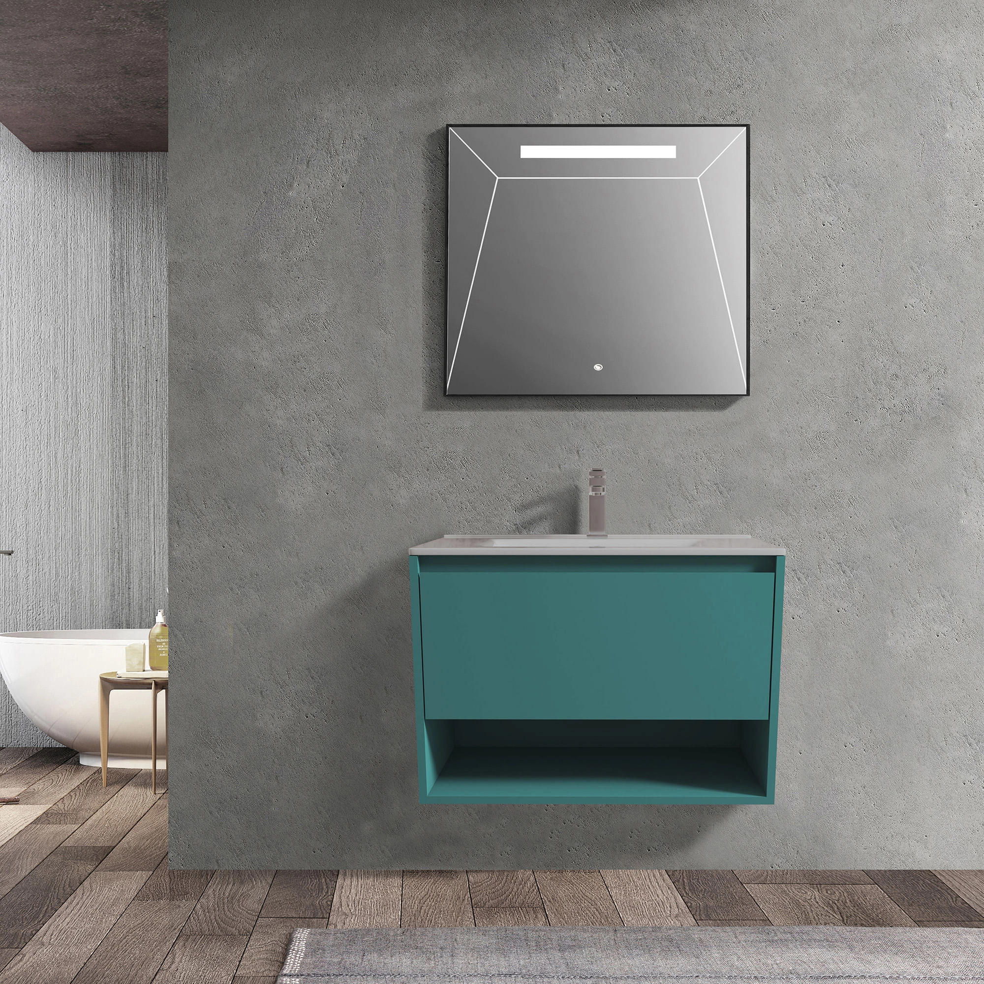 Mueble de Baño Delfos con Lavamanos 800x475x550 mm 1 Cajón y Repisa Sea