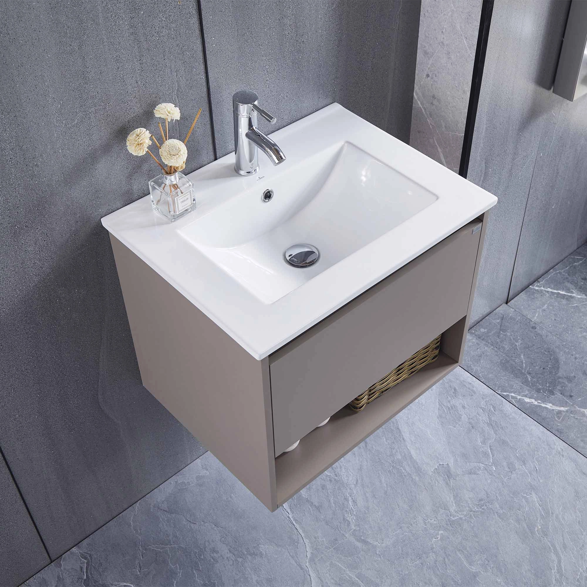 Mueble de Baño Queen con Lavamanos 500 mm 1 Cajón y Repisa Misty Grey Matt