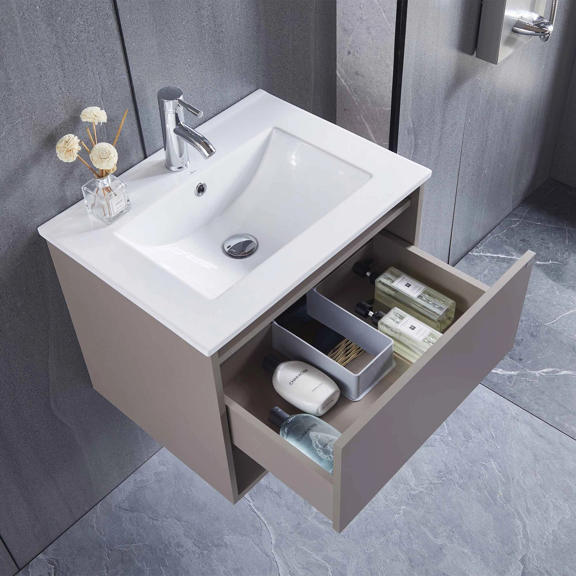 Mueble de Baño Queen con Lavamanos 700 mm 1 Cajón y Repisa Misty Grey Matt