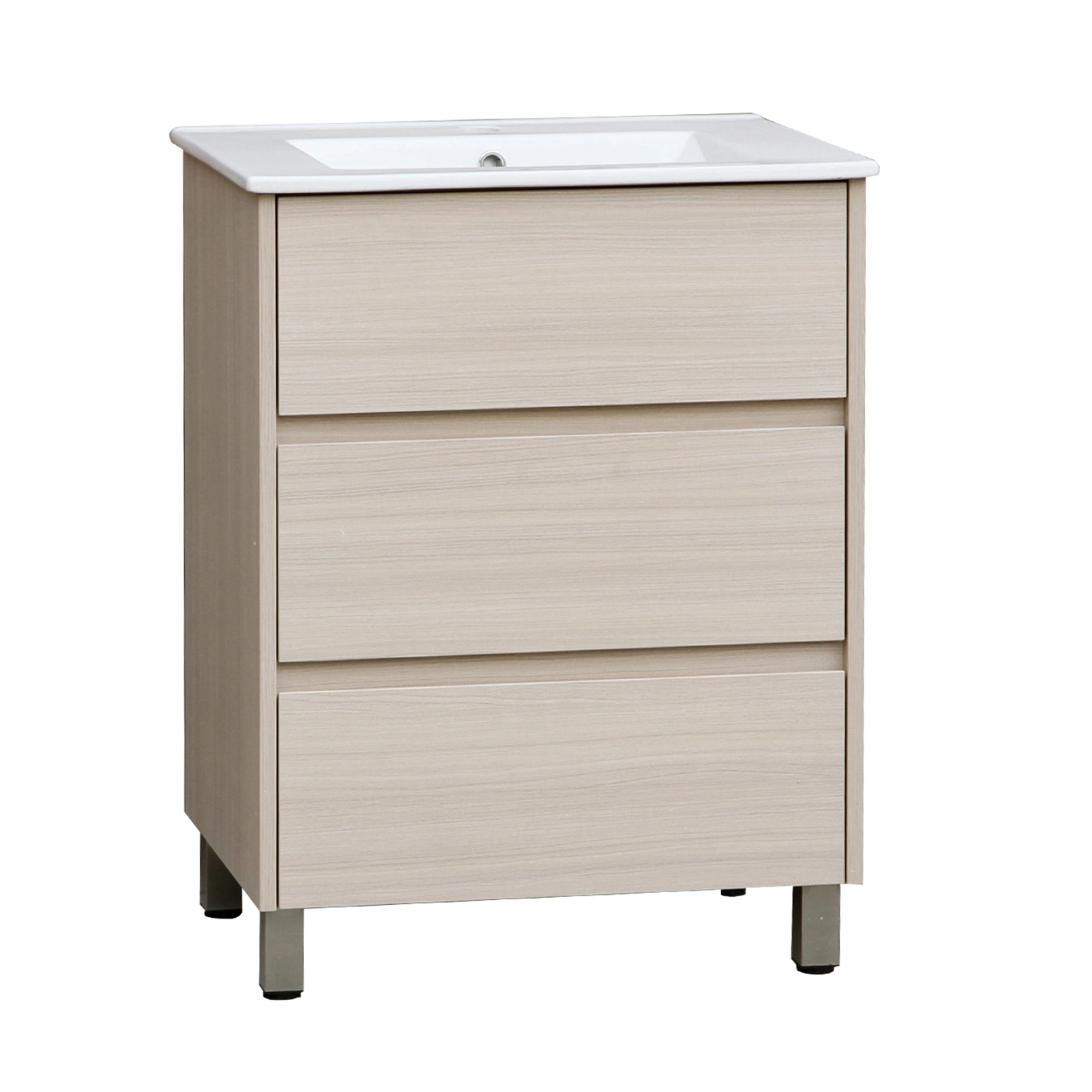 Mueble de Baño Maya con Lavamanos 600x460x820 mm 3 Cajones Light Oak