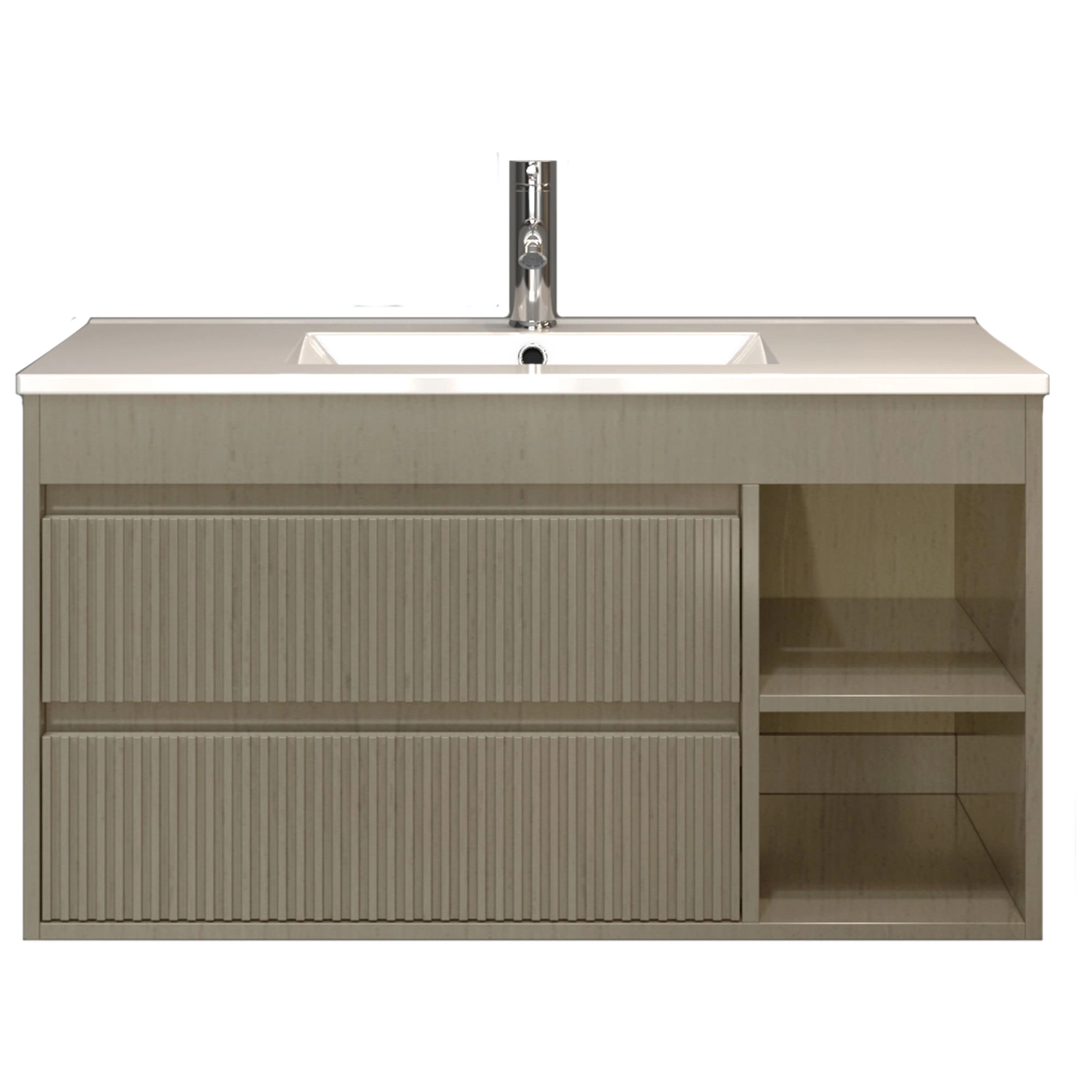 Mueble de Baño Princess con Lavamanos 800x470x500 mm 2 Cajones y Repisa Palillaje Light Ash