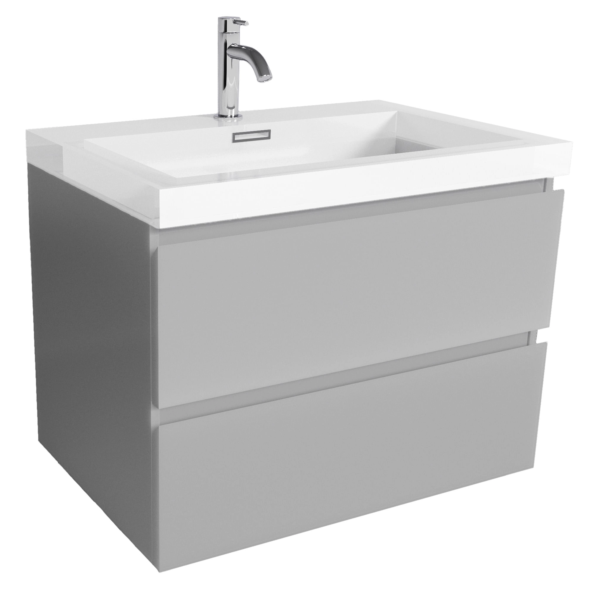 Mueble de Baño City con Lavamanos 600x576x500 mm 2 Cajones High Grey Glossy