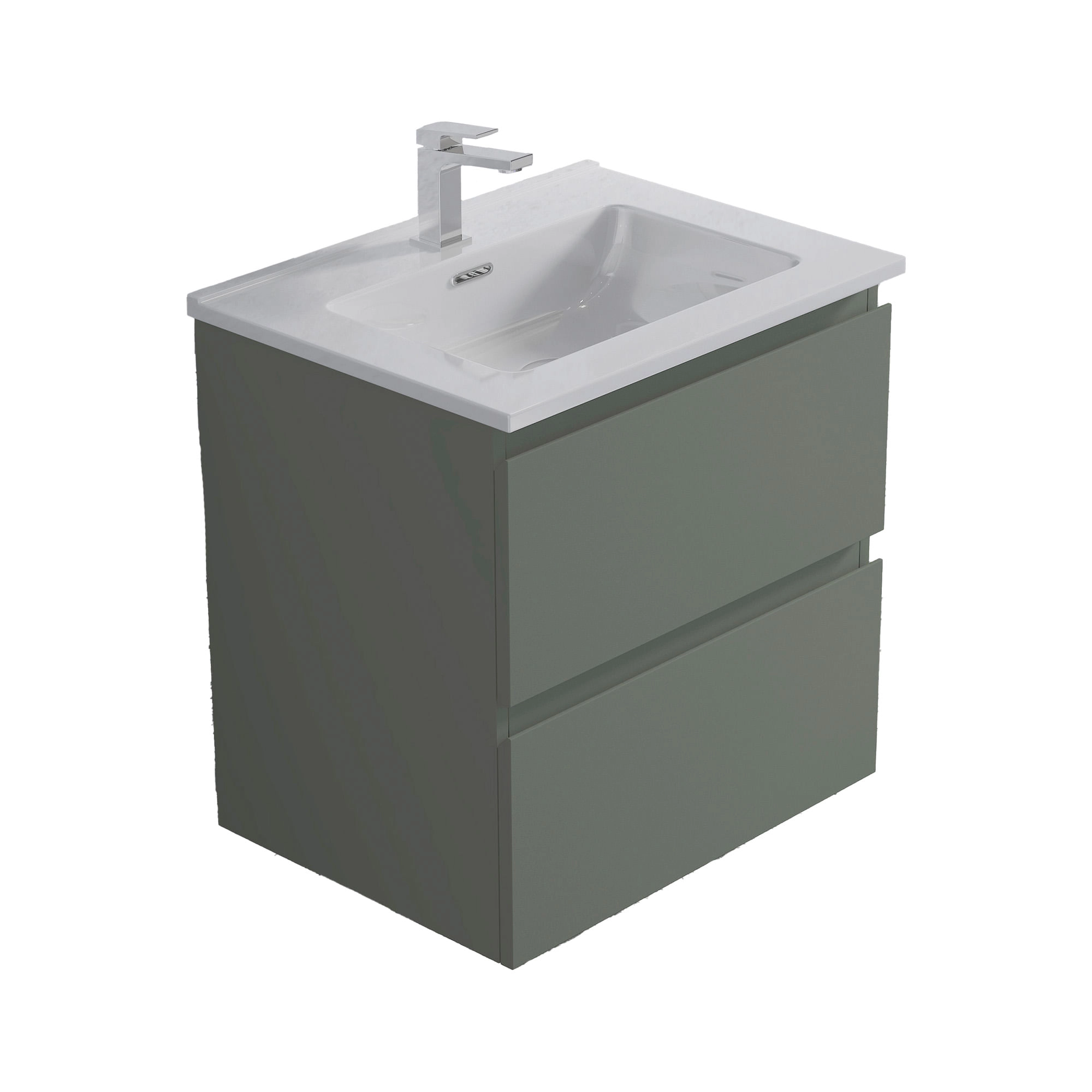 Mueble de Baño Albany con Lavamanos 600x450x600 mm 2 Cajones Dusty Green
