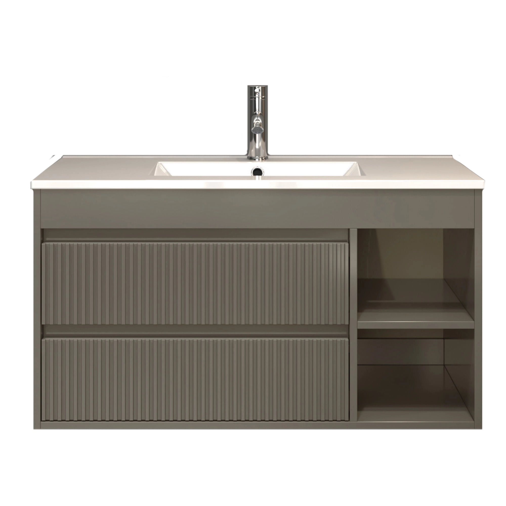 Mueble de Baño Princess con Lavamanos 800x470x500 mm 2 Cajones y Repisa Palillaje Grey Moka