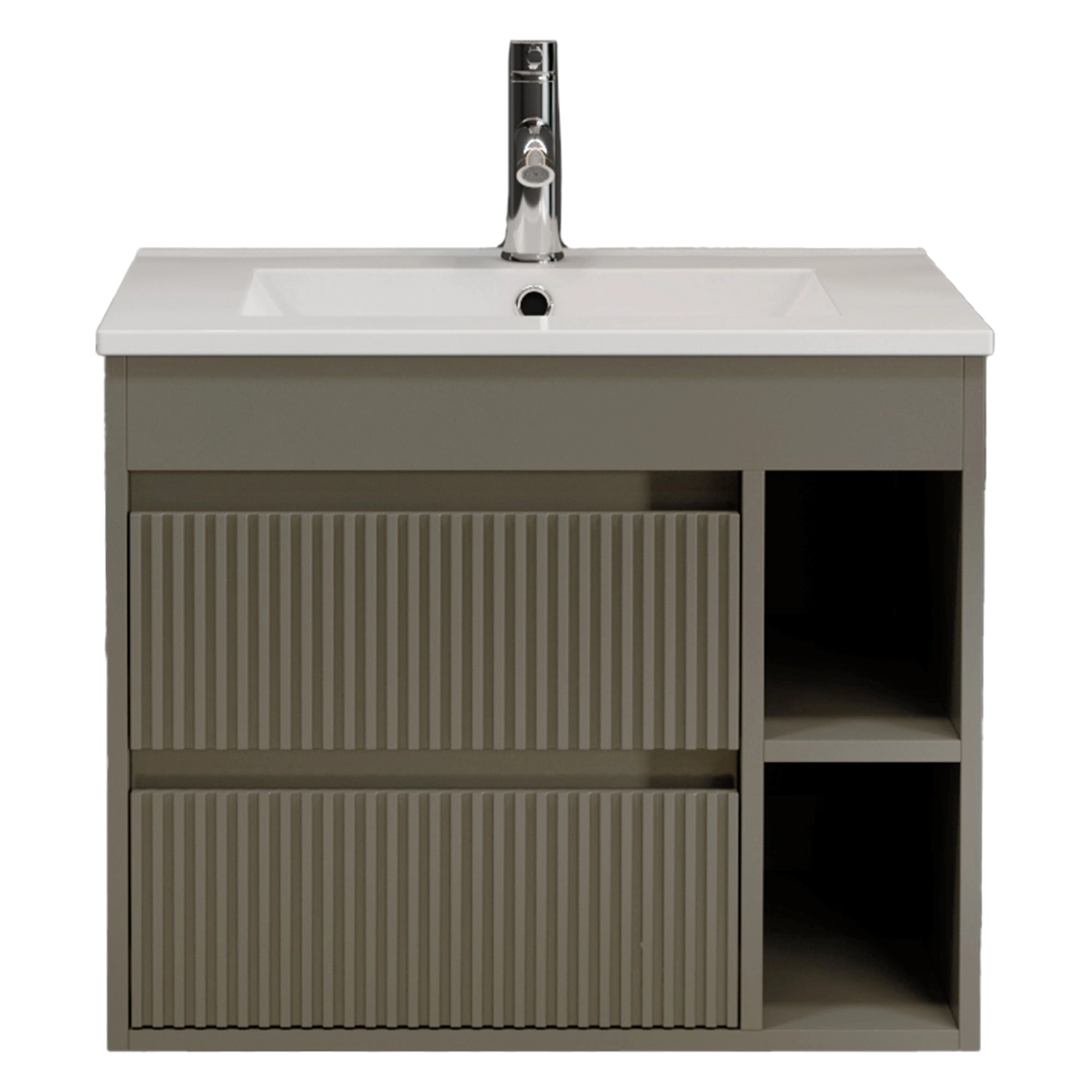 Mueble de Baño Princess con Lavamanos 600x470x500 mm 2 Cajones y Repisa Palillaje Grey Moka