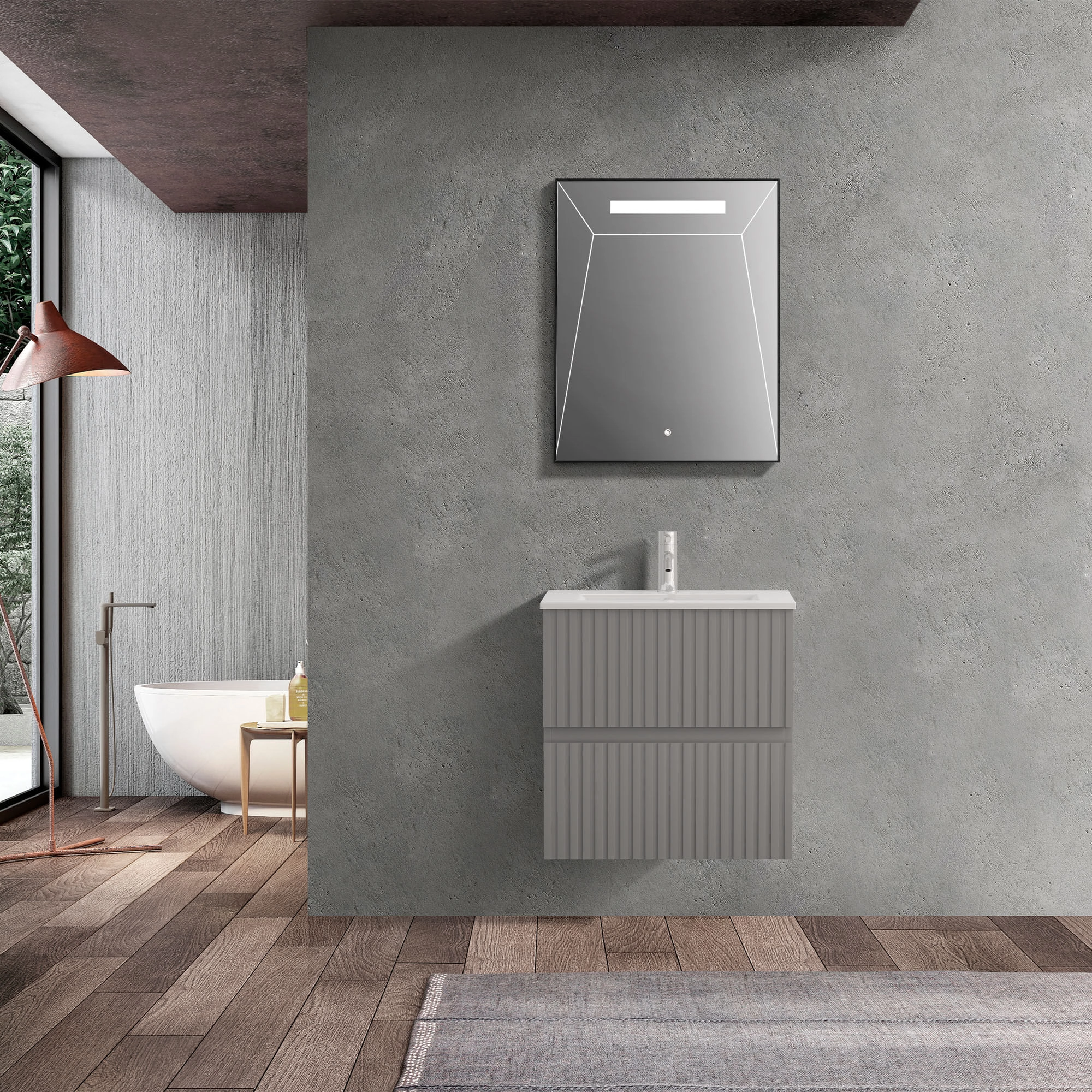 Mueble de Baño Amelia con Lavamanos 600x600x455 mm Thunder Grey Matt