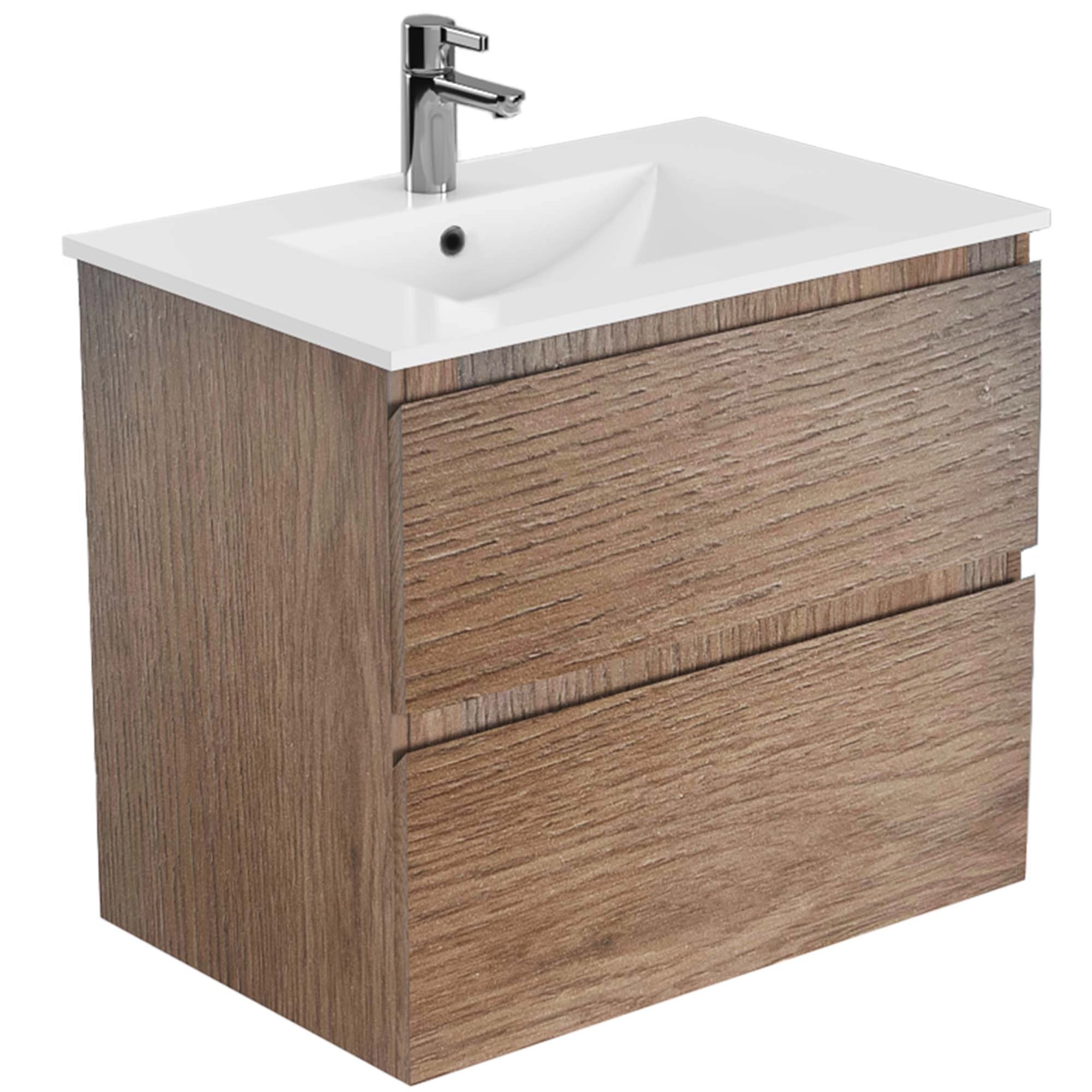 Mueble de Baño Delfos con Lavamanos 1200x450x600 mm 2 Cajones Rustic Oak