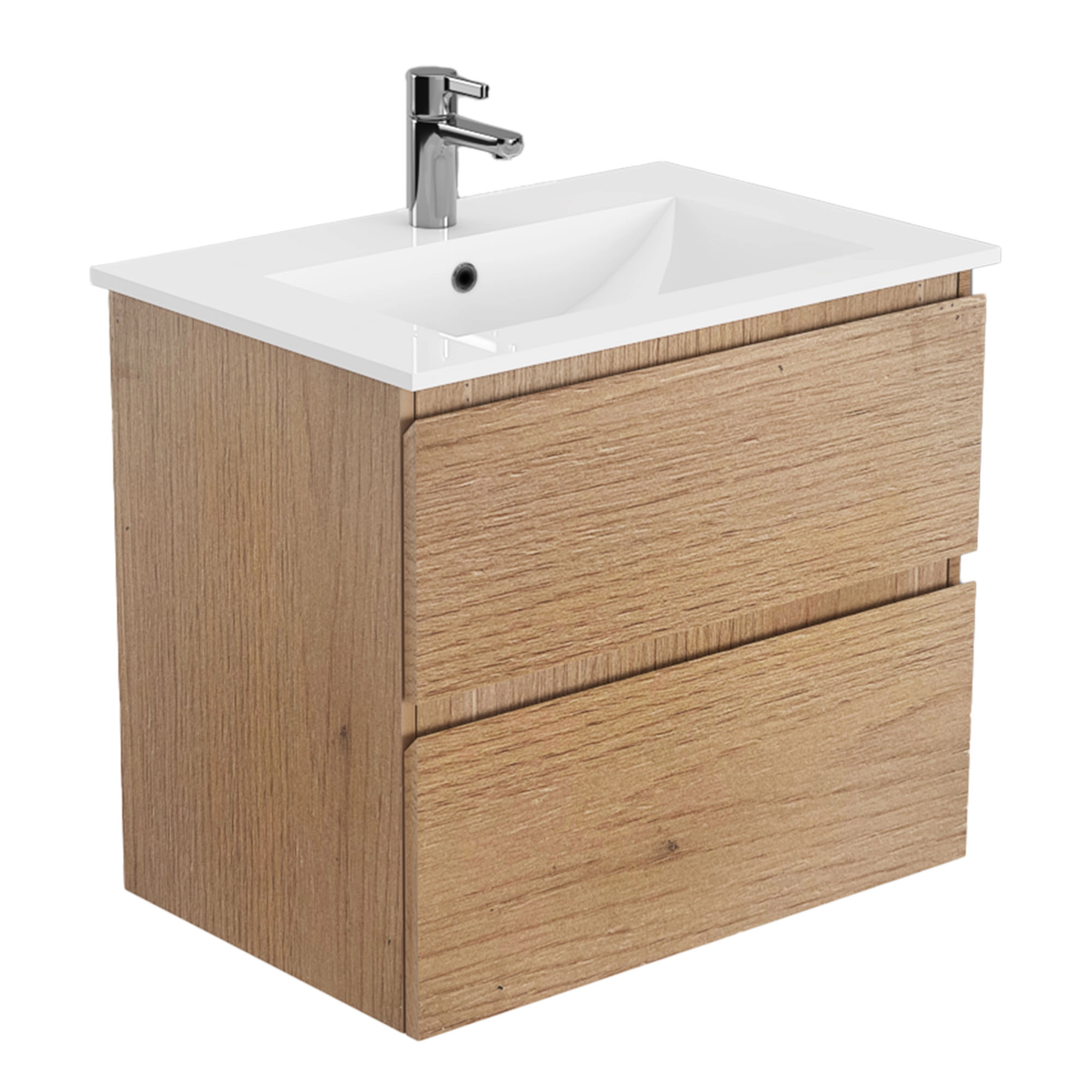Mueble de Baño Delfos con Lavamanos 600x450x600 mm 2 Cajones Natural Oak