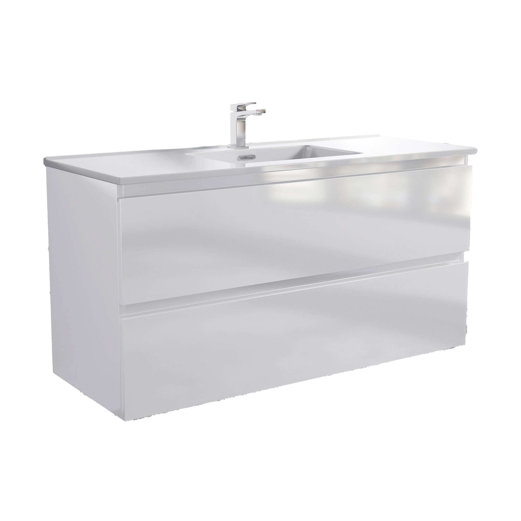 Mueble de Baño Albany con Lavamanos 1200x450x600 mm 2 Cajones White Glossy
