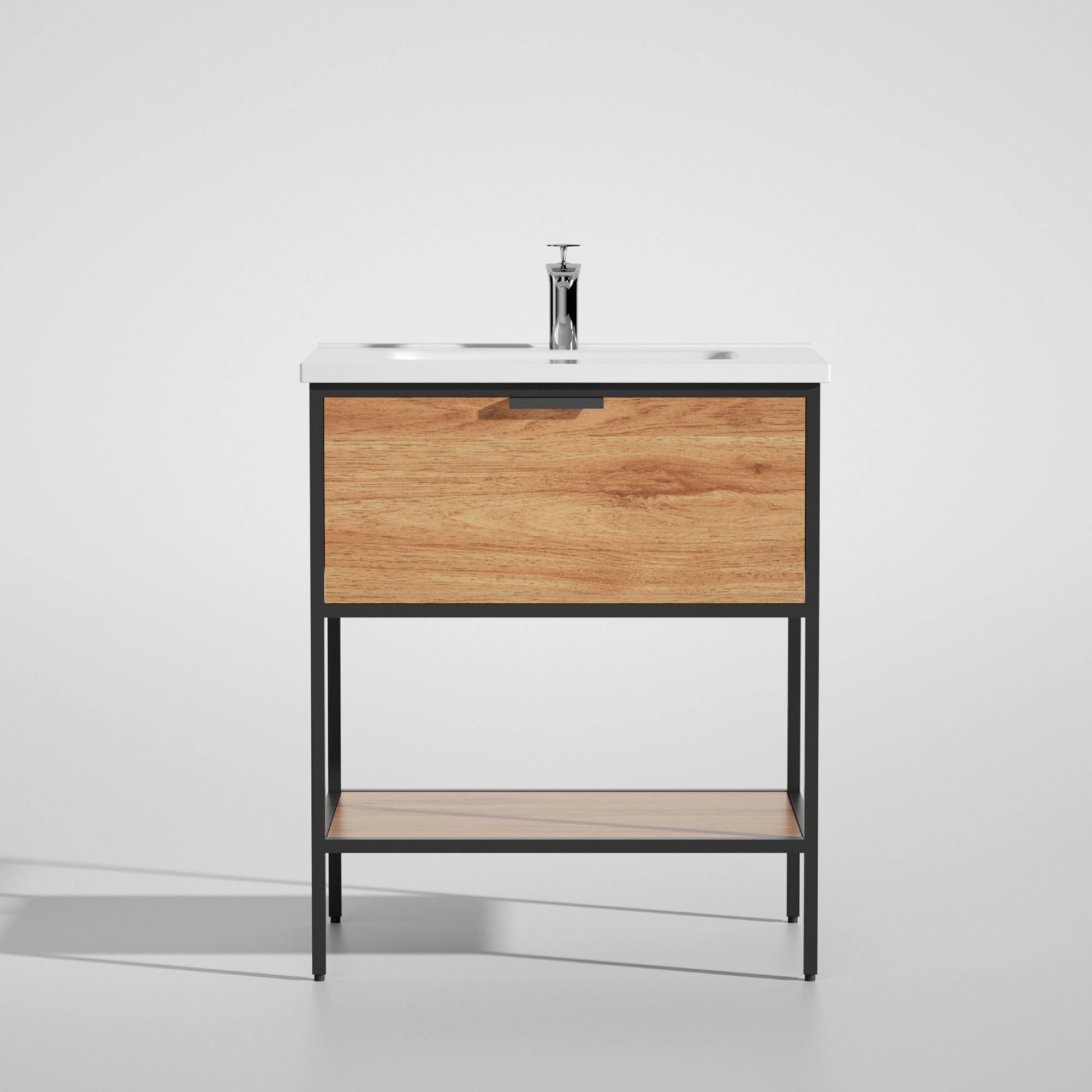 Mueble de Baño Metropolitan con Lavamanos 800x465x850 mm 1 Cajón Walnut