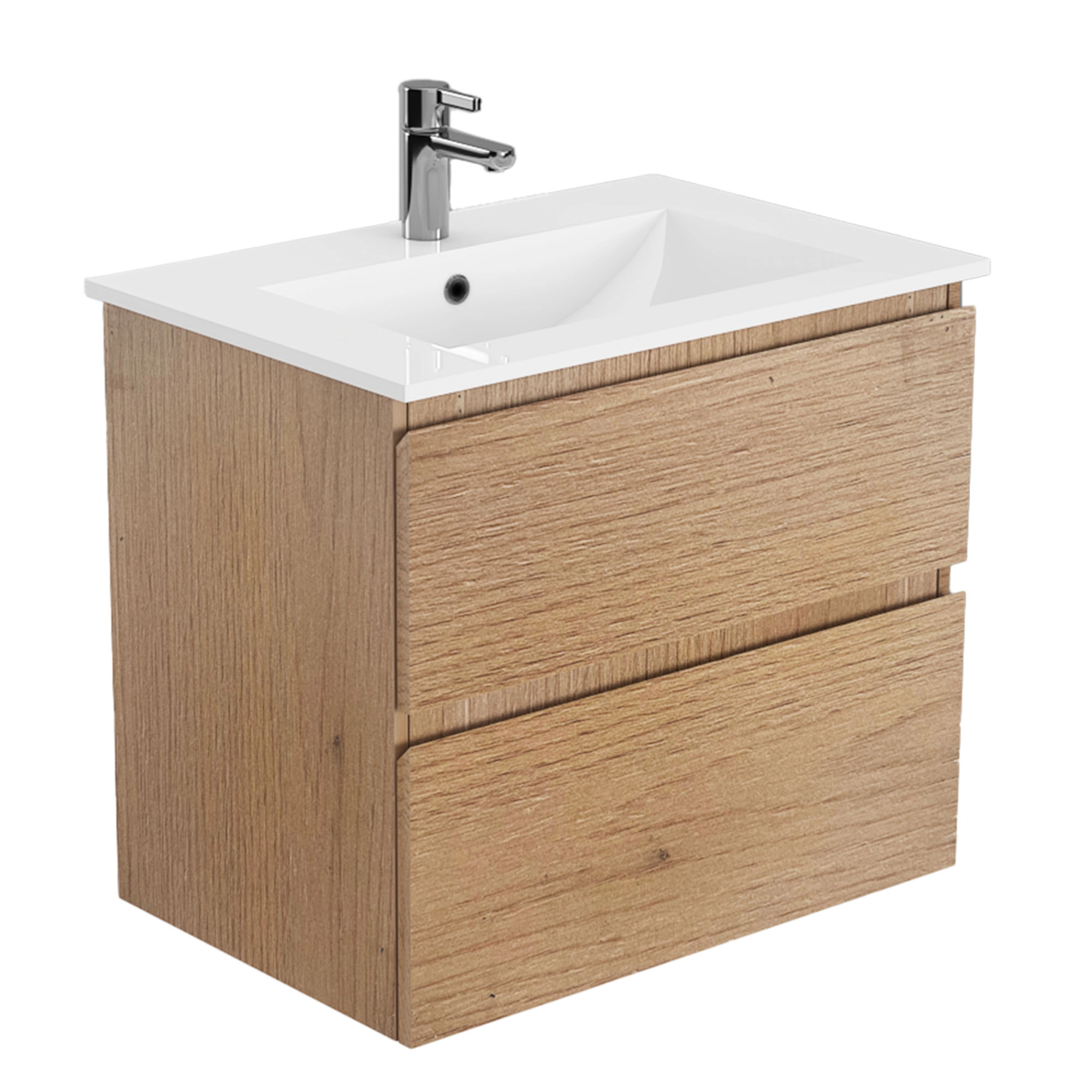 Mueble de Baño Delfos con Lavamanos 900x450x600 mm 2 Cajones Natural Oak