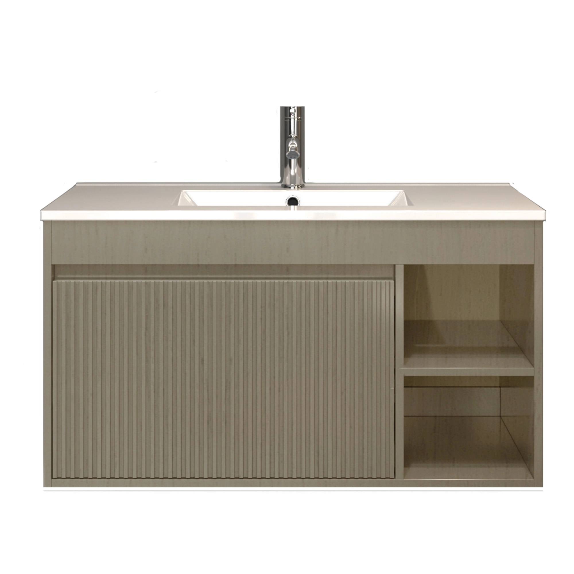 Mueble de Baño Princess con Lavamanos 800x470x500 mm 1 Puerta y Repisa Palillaje Light Ash