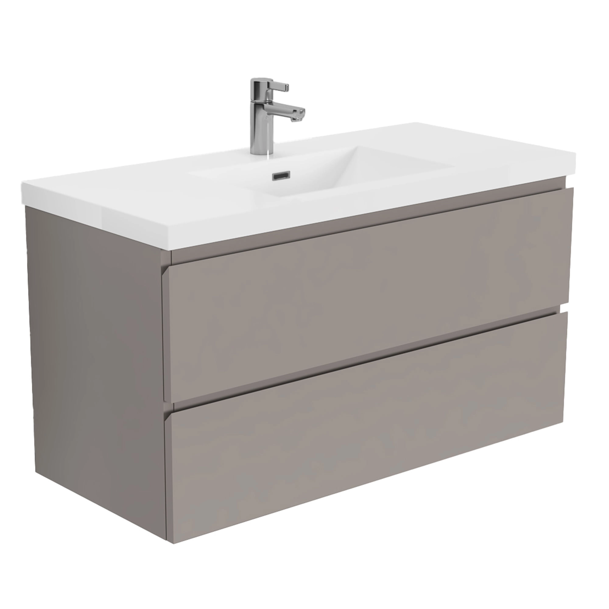 Mueble de Baño City con Lavamanos 1000 mm Dos Cajones Thunder Grey Matt