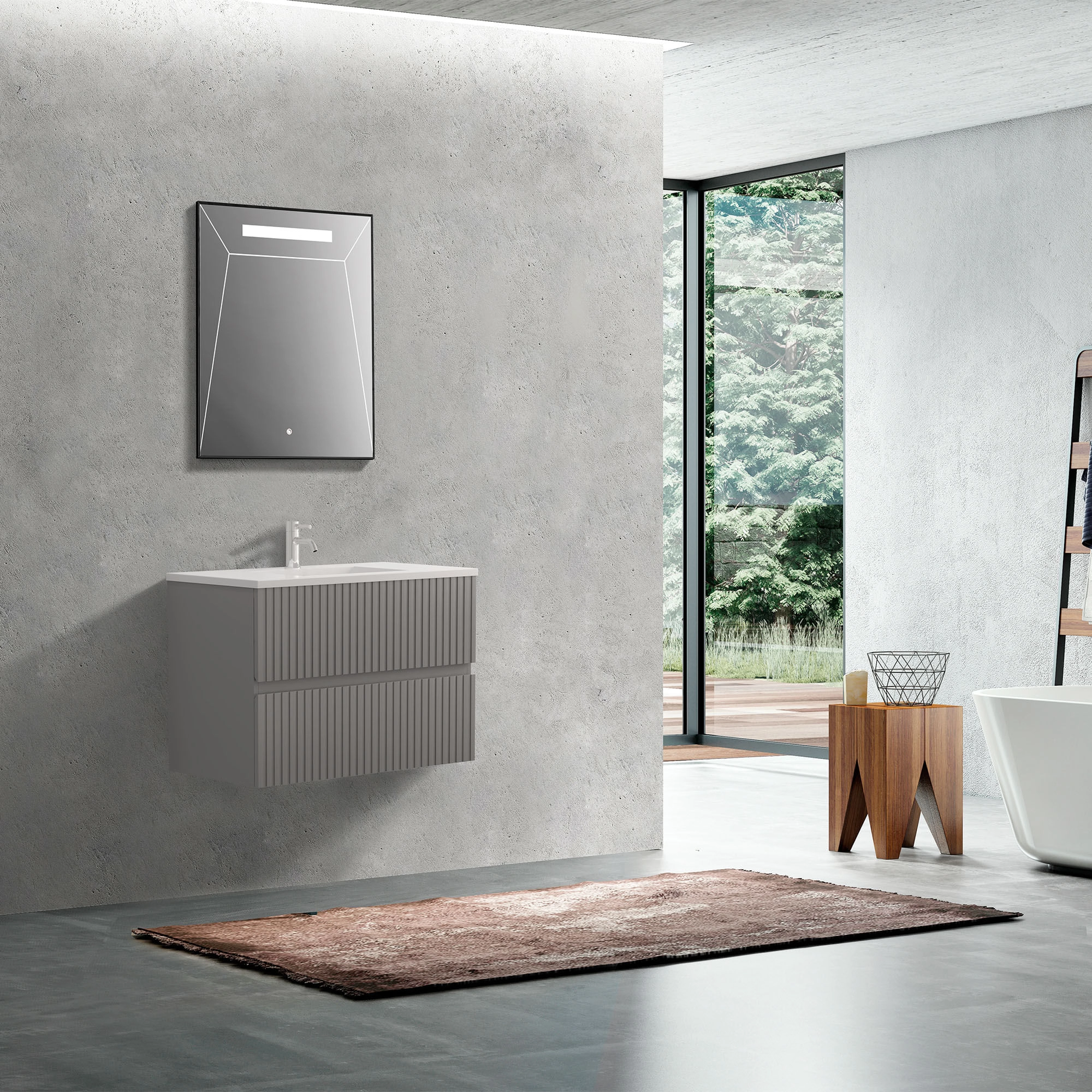 Mueble de Baño Amelia con Lavamanos 900x600x455 mm Thunder Grey Matt