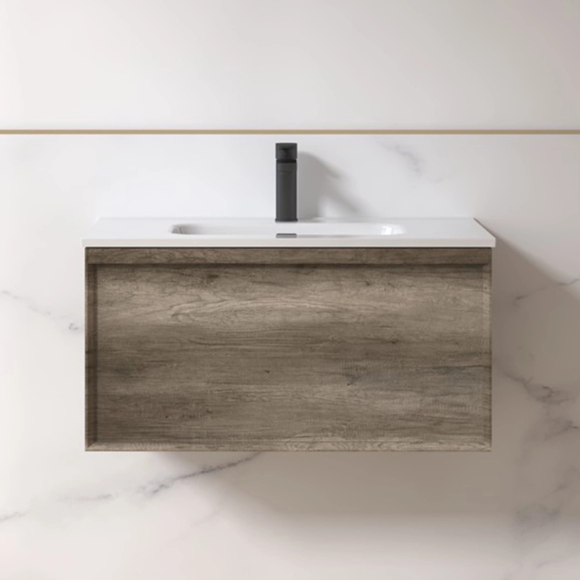 Mueble de Baño Space con Lavamanos 460x800x412 mm Café 1 Cajón