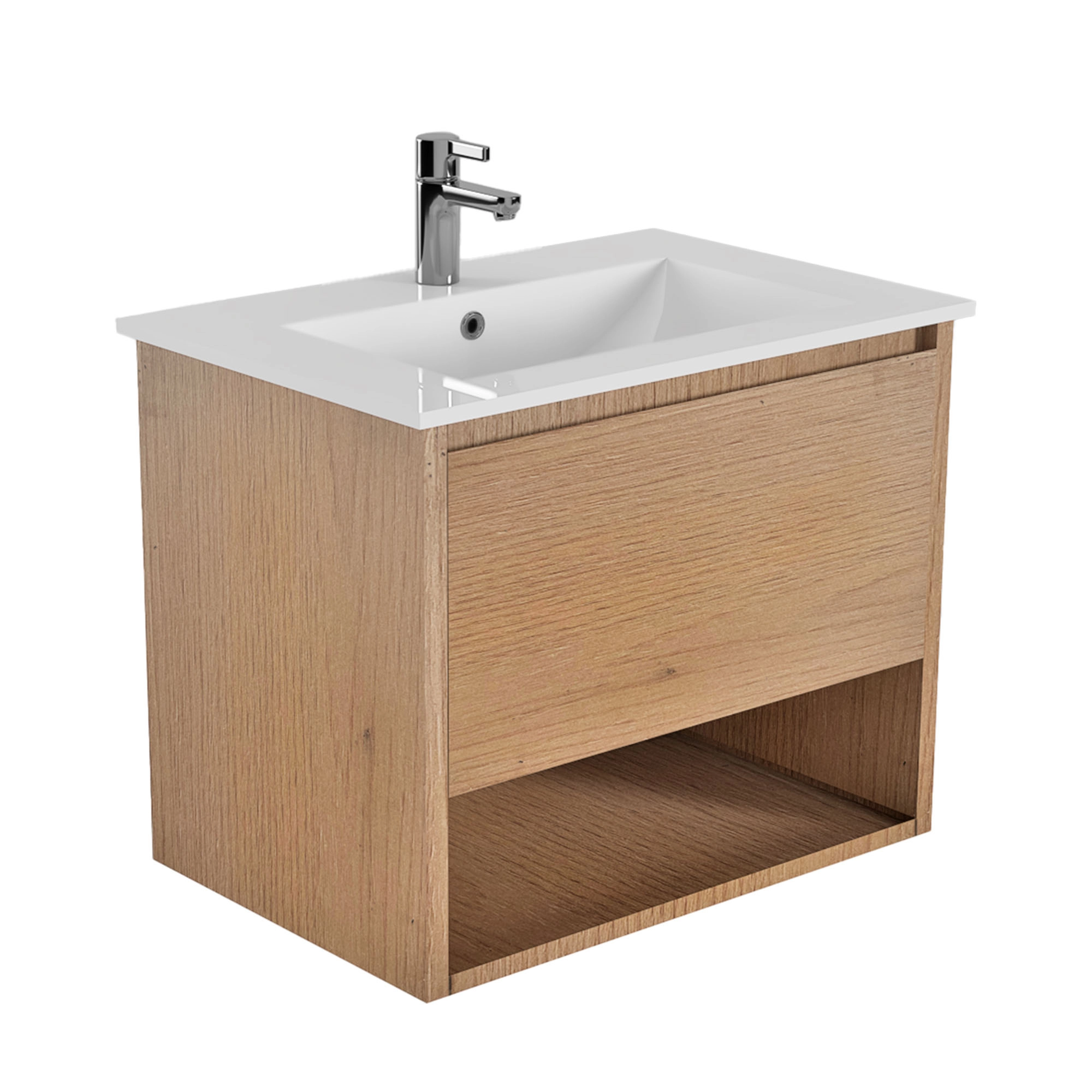 Mueble de Baño Delfos con Lavamanos 700x450x550 mm 1 Cajón Natural Oak