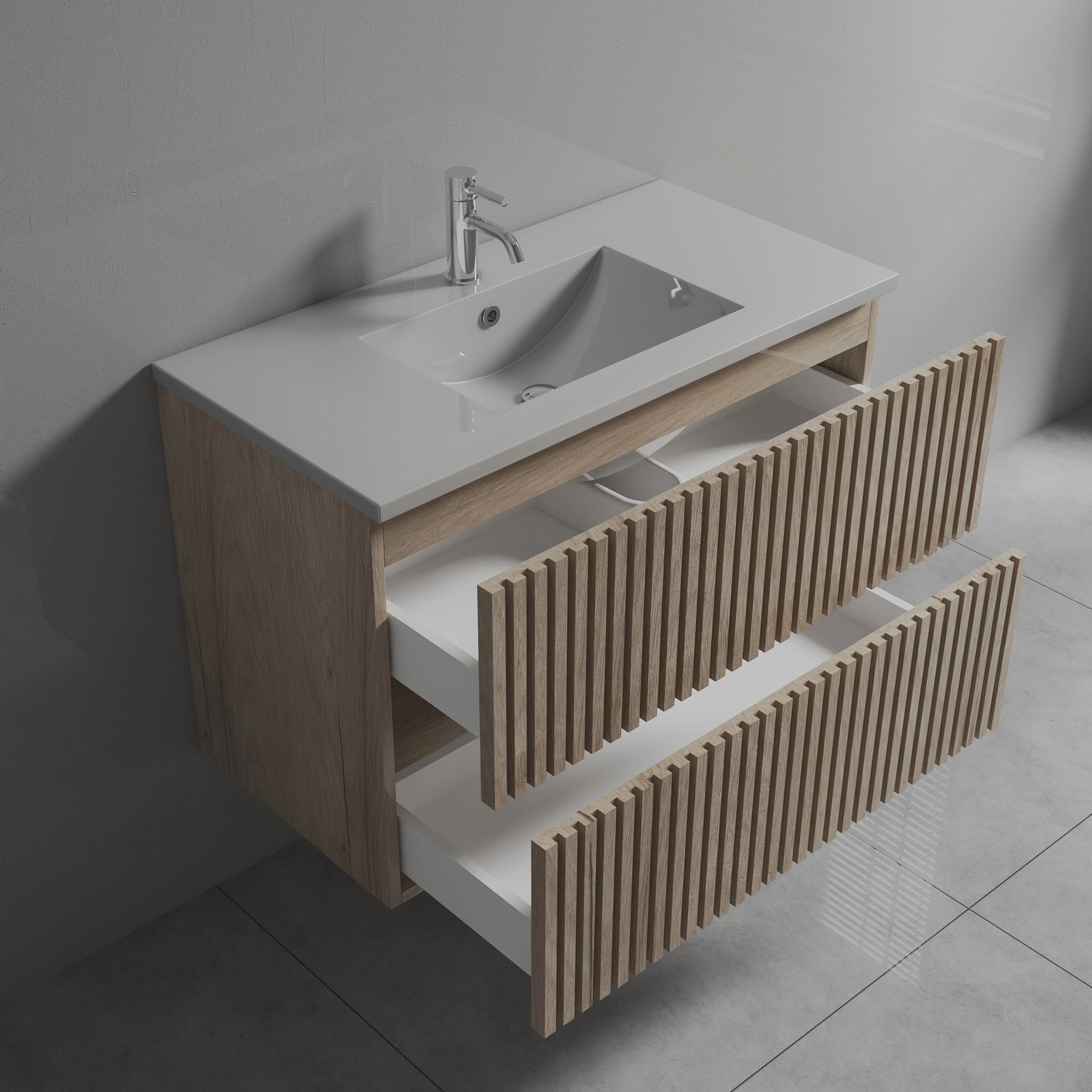 Mueble de Baño Amelia con Lavamanos 900x600x455 mm Light Oak