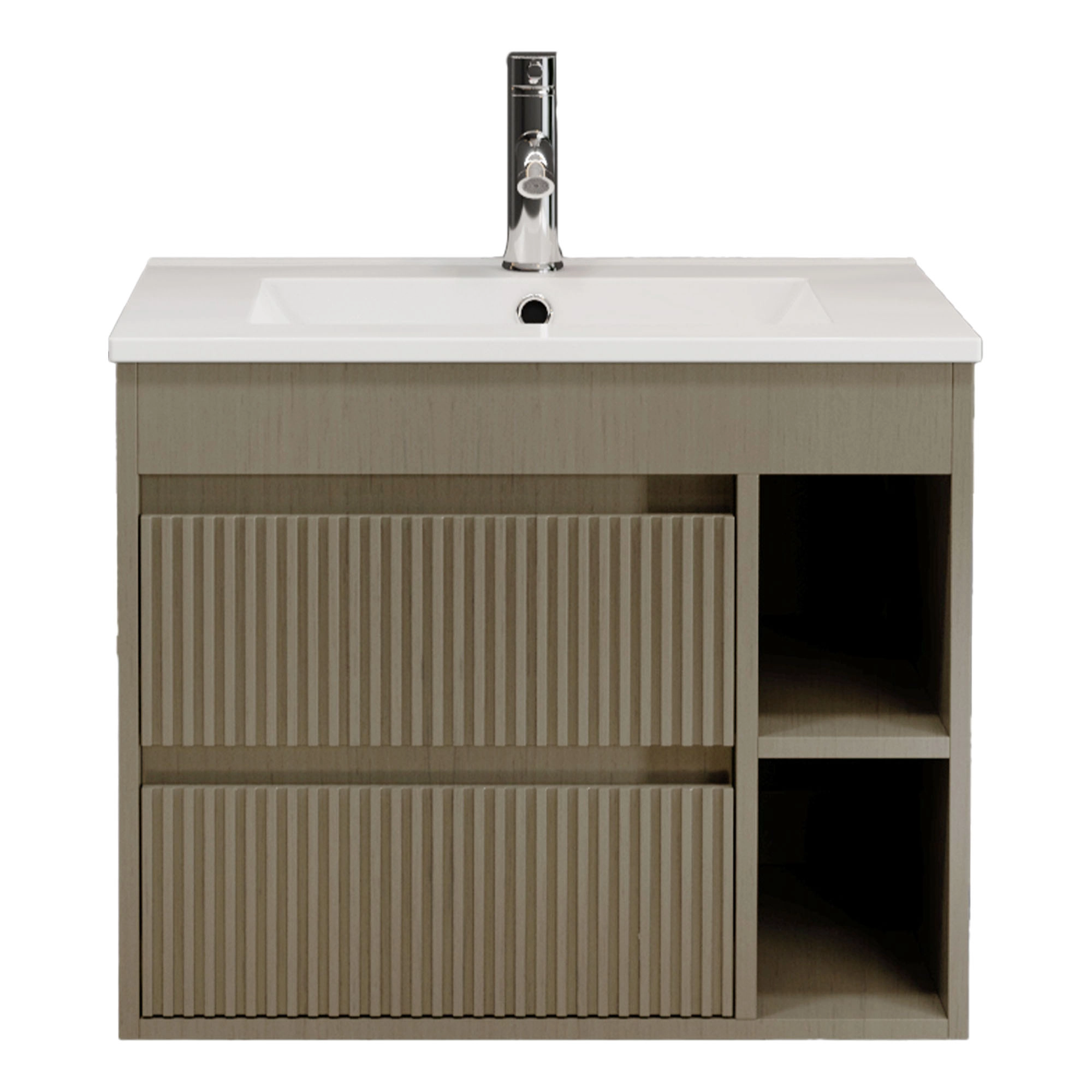 Mueble de Baño Princess con Lavamanos 600x470x500 mm 2 Cajones y Repisa Palillaje Light Ash