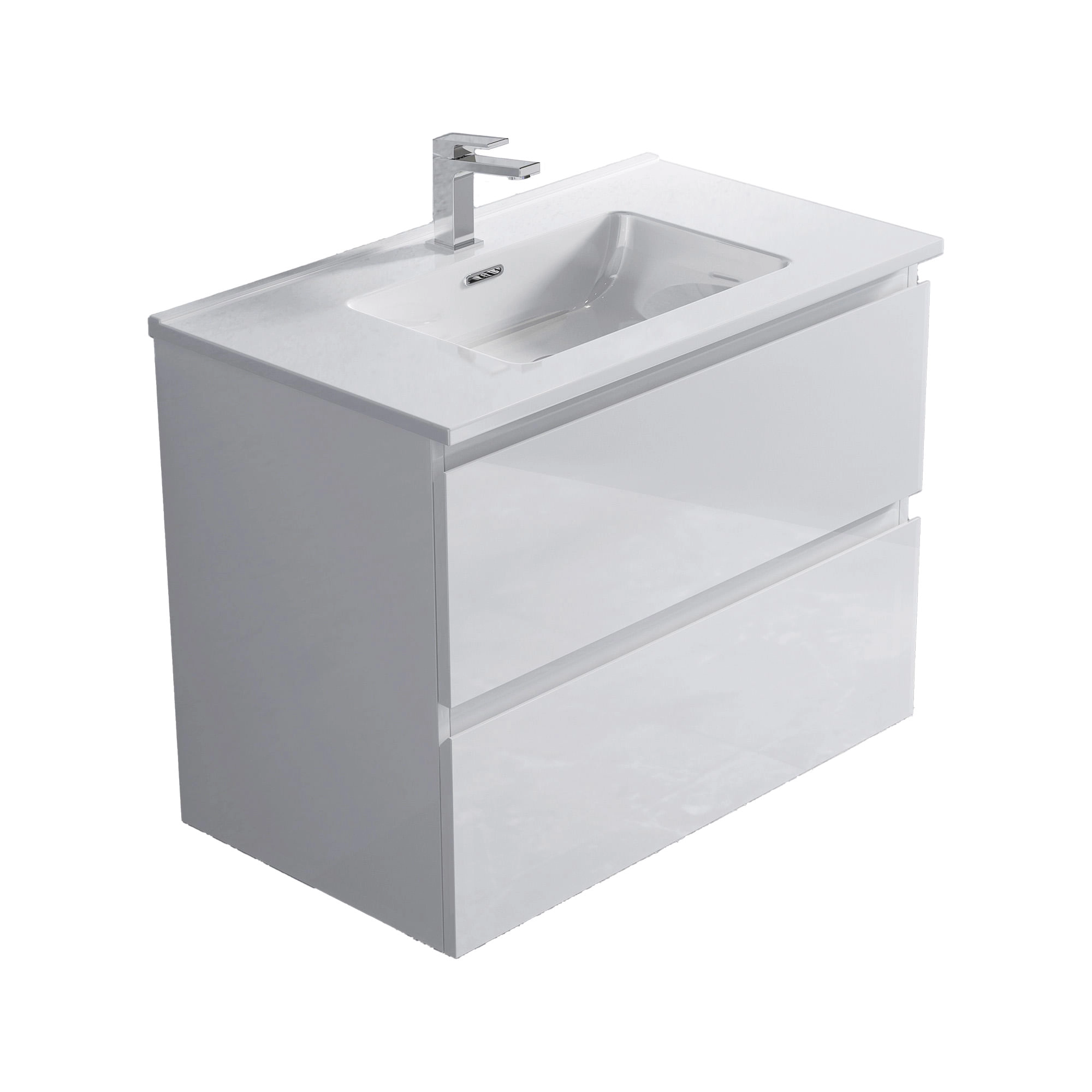 Mueble de Baño Albany con Lavamanos 800x450x600 mm 2 Cajones White Glossy