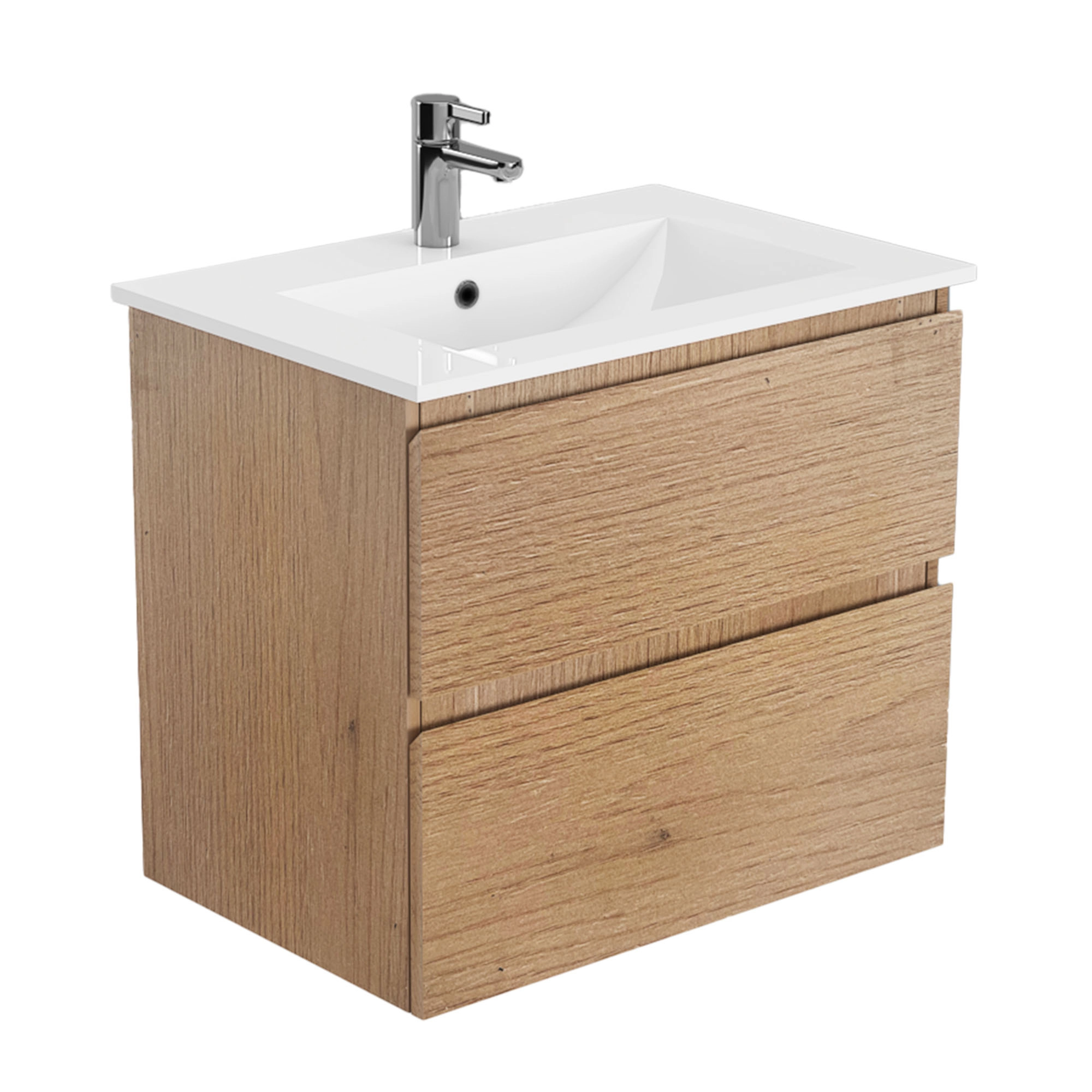 Mueble de Baño Delfos con Lavamanos 700x450x600 mm 2 Cajones Natural Oak