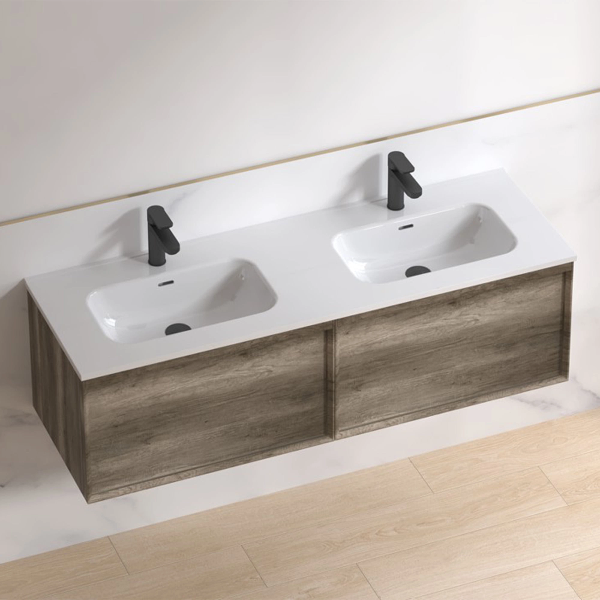 Mueble de Baño Space con Lavamanos 460x1400x412 mm Café 2 Cajones