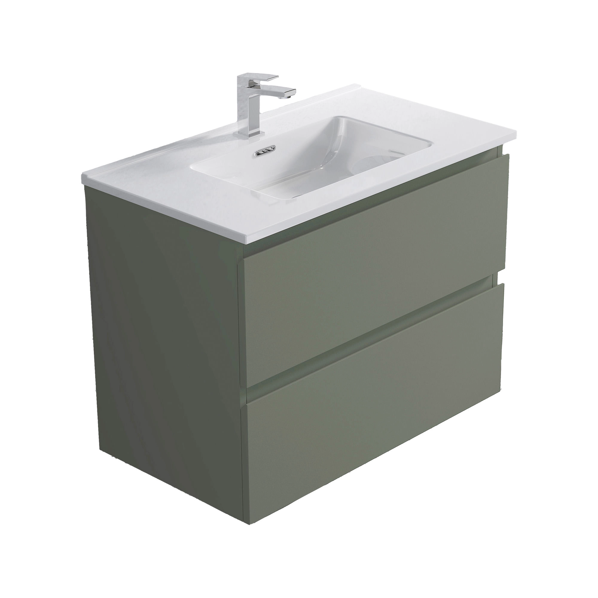 Mueble de Baño Albany con Lavamanos 800x450x600 mm 2 Cajones Dusty Green