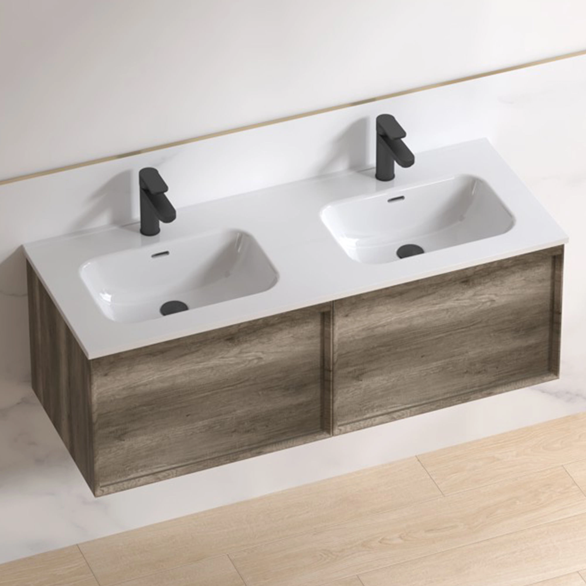 Mueble de Baño Space con Lavamanos 460x1200x412 mm Café 2 Cajones