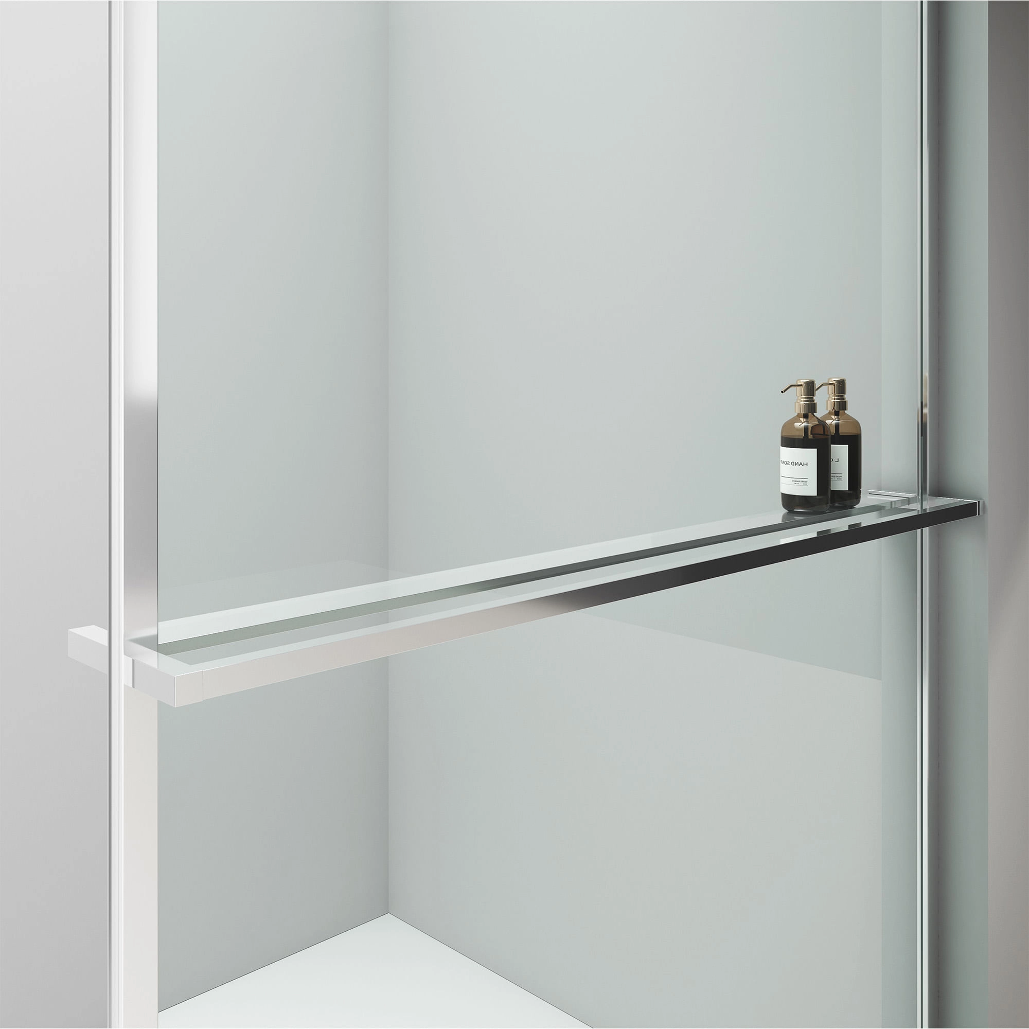 Mampara Ducha Simone Fija Vidrio Templado Brazo Extensor y Barra Cromo 1950x1200 mm