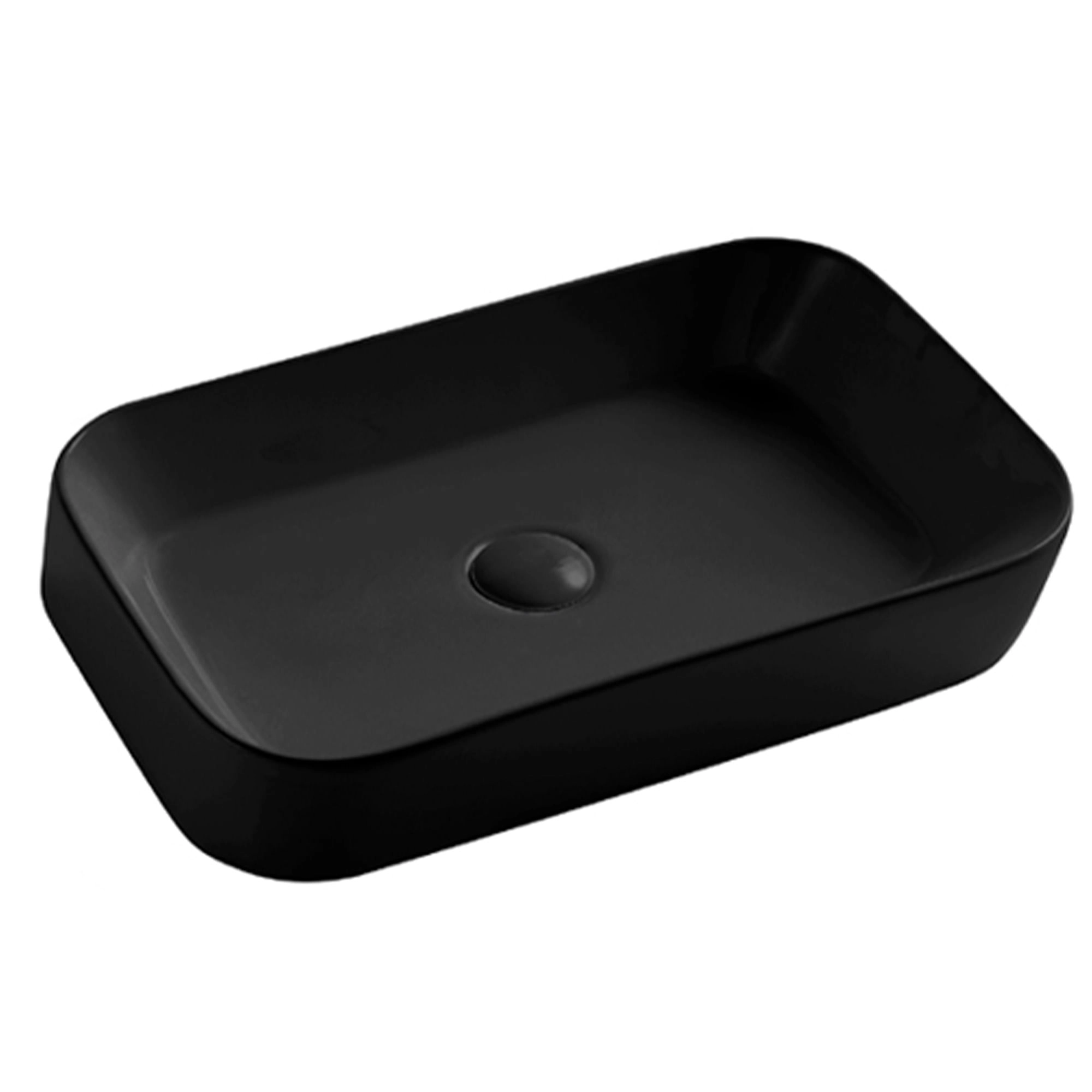 Lavamanos Sobre Cubierta Rectangular Negro Mate 60x39x12 cm