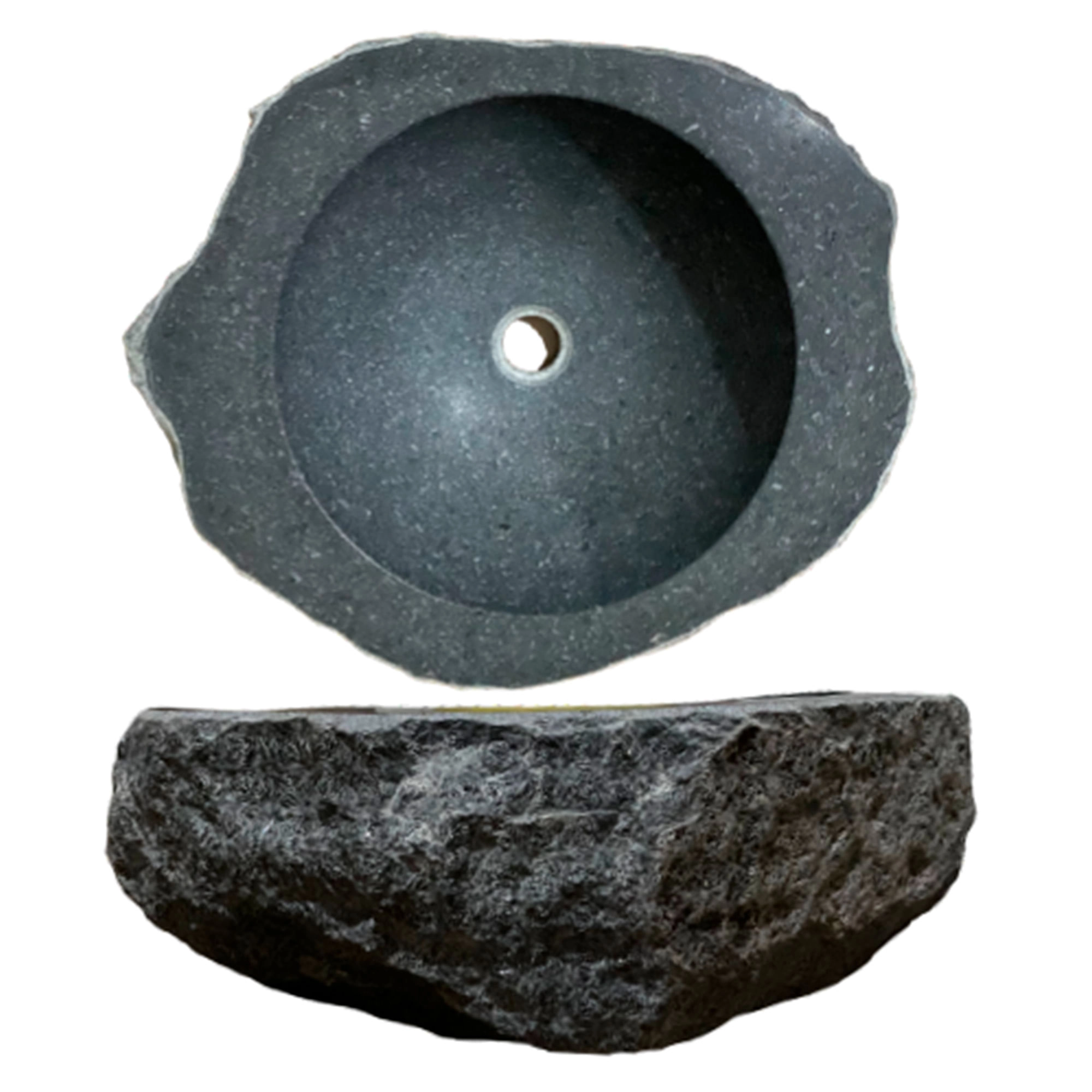 Lavamanos Mazza Negro de Piedra Natural sin Rebalse
