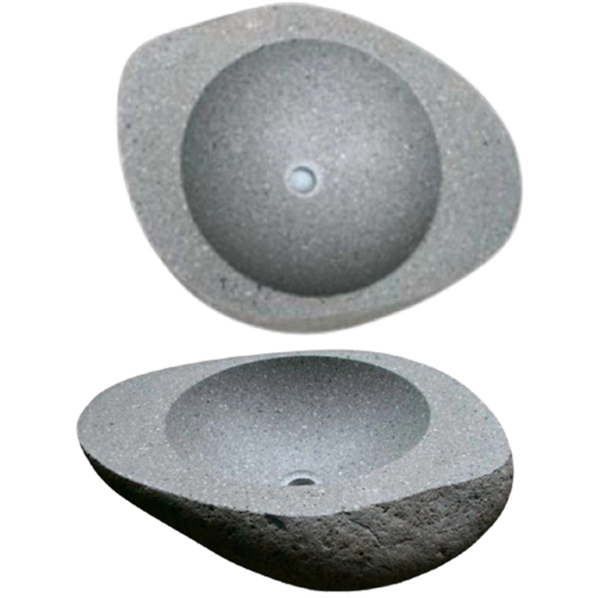 Lavamanos Monza Gris de Piedra Natural sin Rebalse