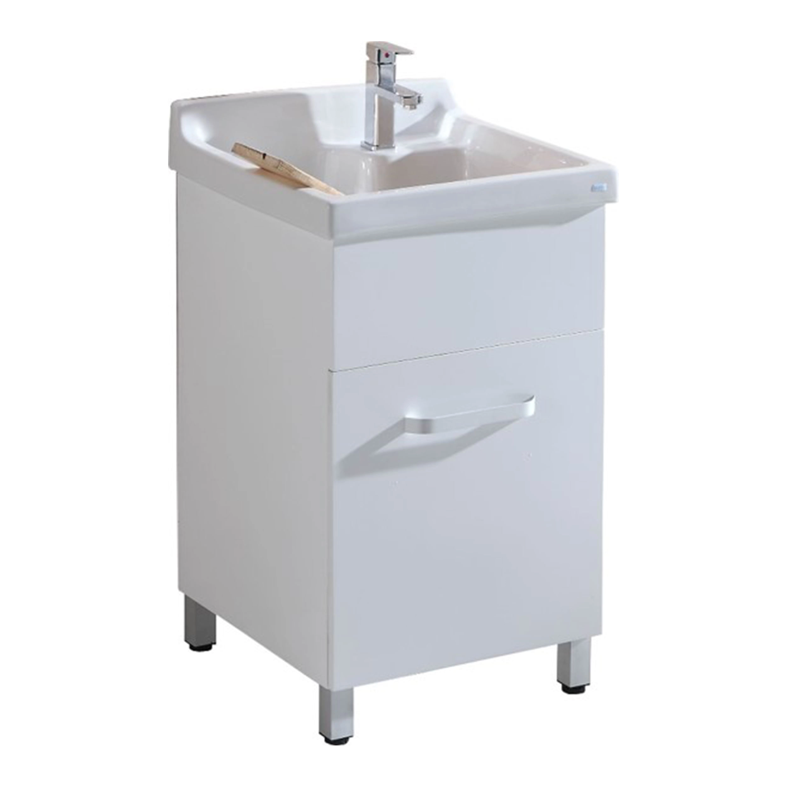 Mueble Lavadero Astor Cubierta de Loza y Tabla de Lavar Blanco