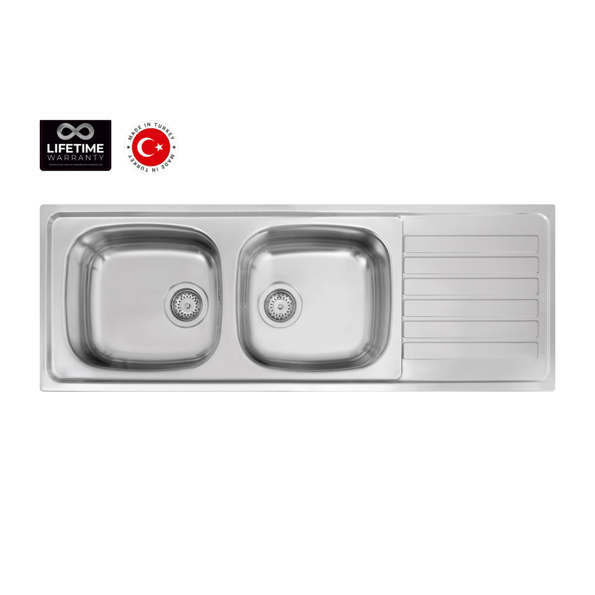 Lavaplatos Teka 2 Cubetas Y Escurridor Acero Inoxidable 1235x440x155 mm