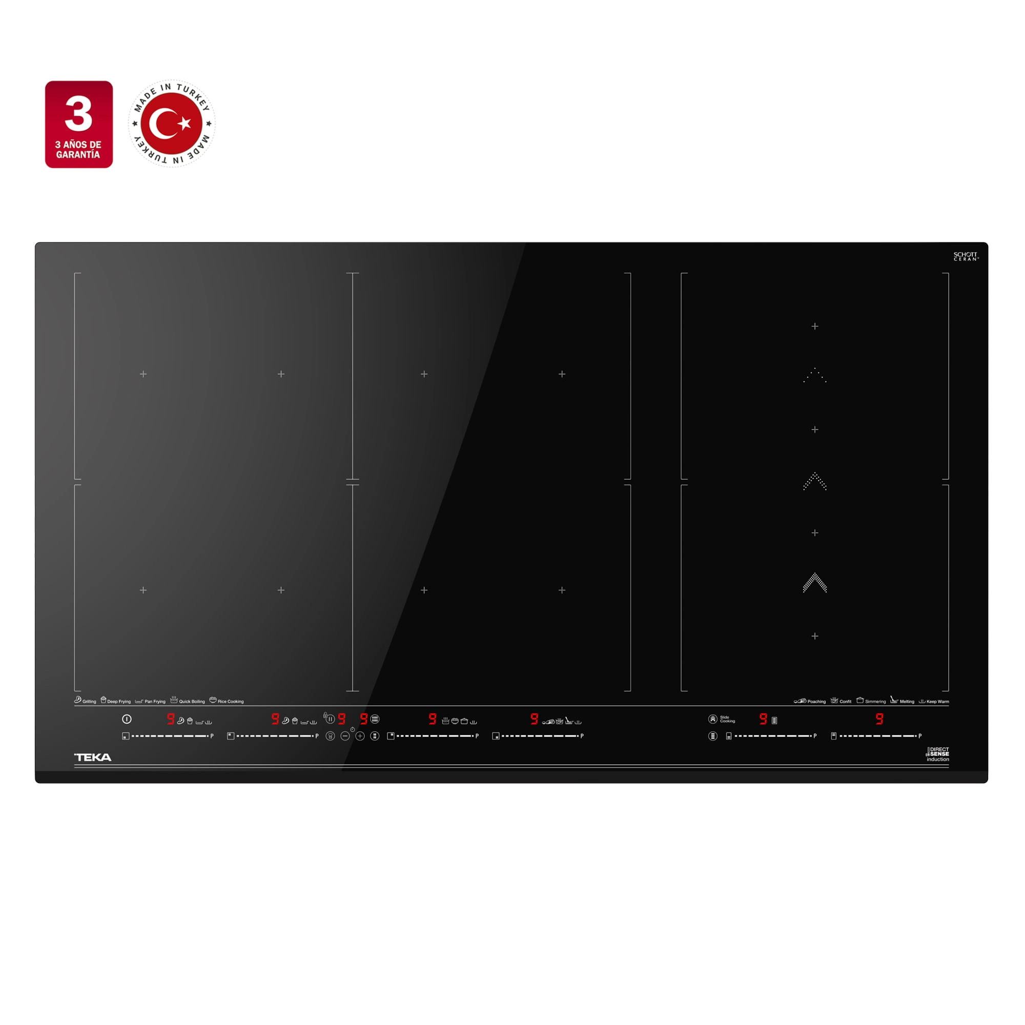 Encimera Inducción 10z Bk Mst Direct Sense Full Flex Empotrada 90 cm