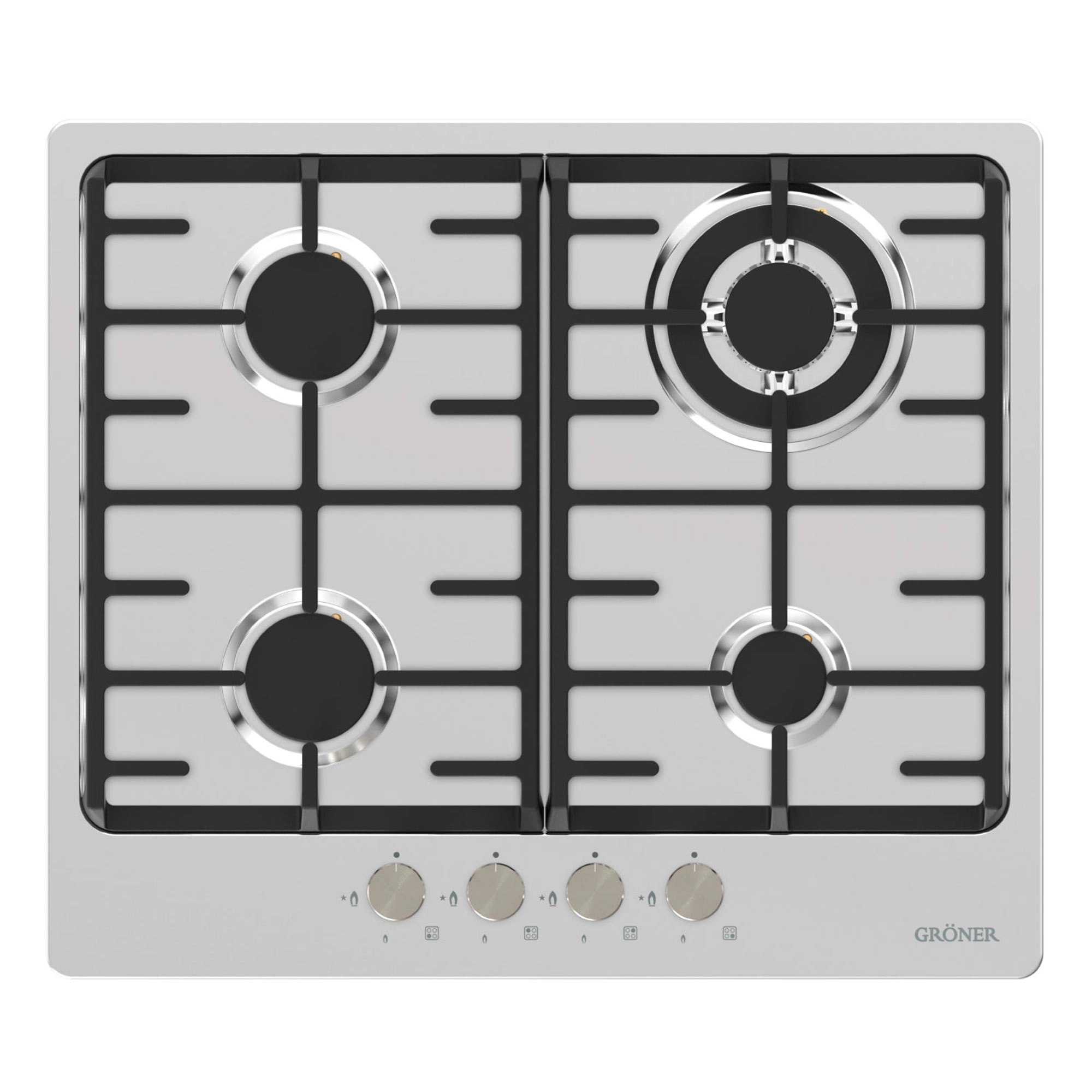 Encimera A Gas 4 Quemadores Inoxidable QEG4 60x60 cm