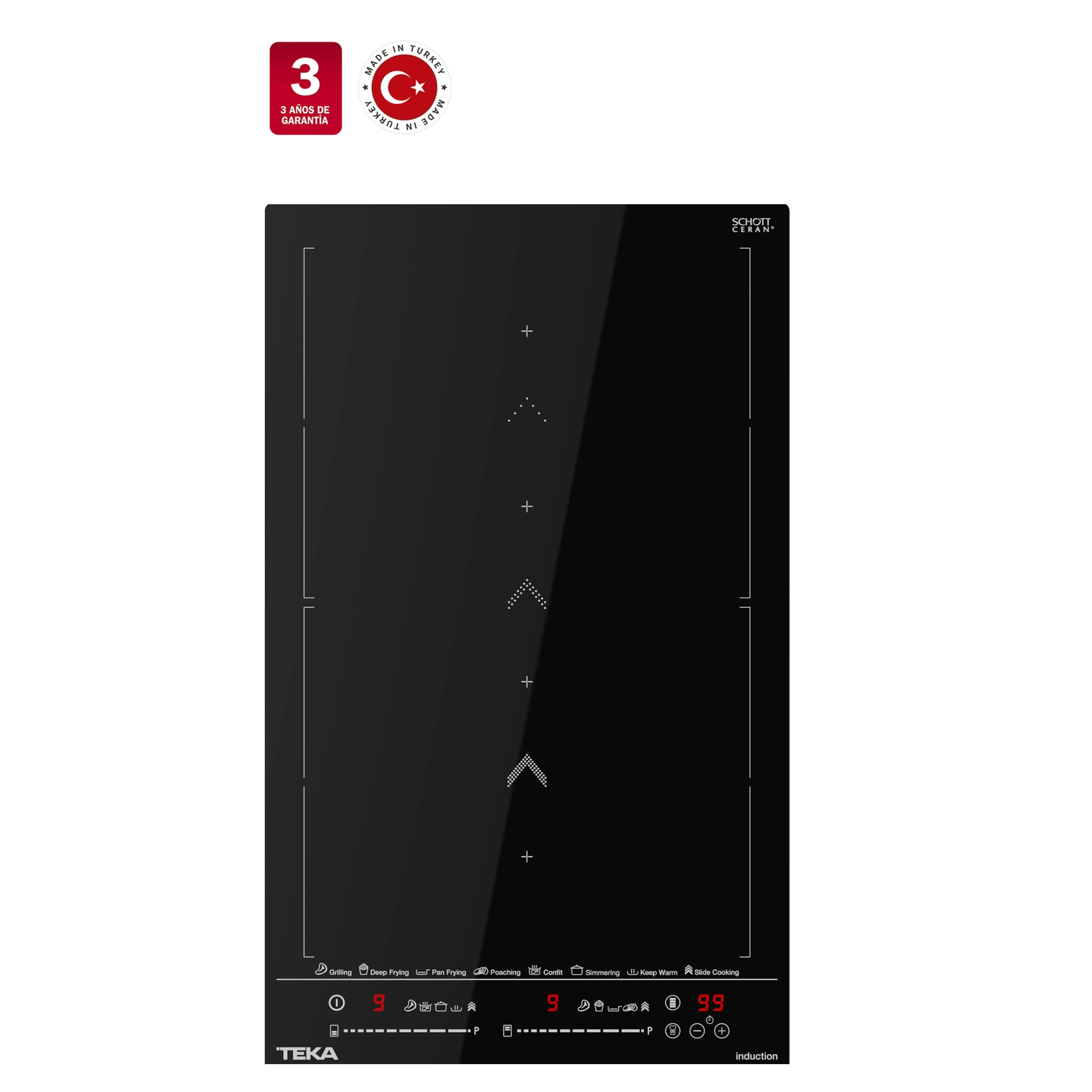 Encimera Inducción 2z Flex con SlideCooking Empotrada 30 cm