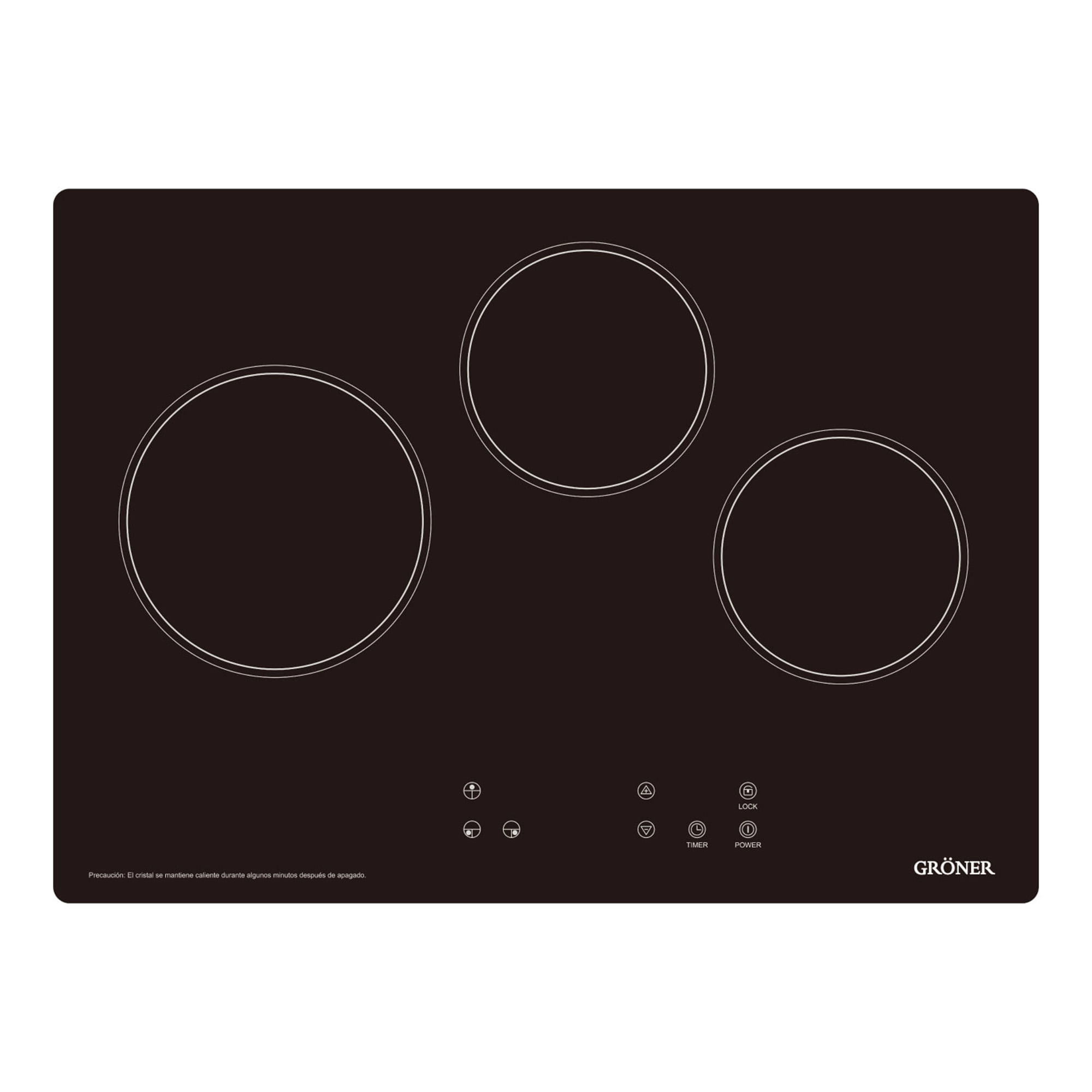 Encimera Vitrocerámica 3 Zonas QES3Tb 60x44 cm