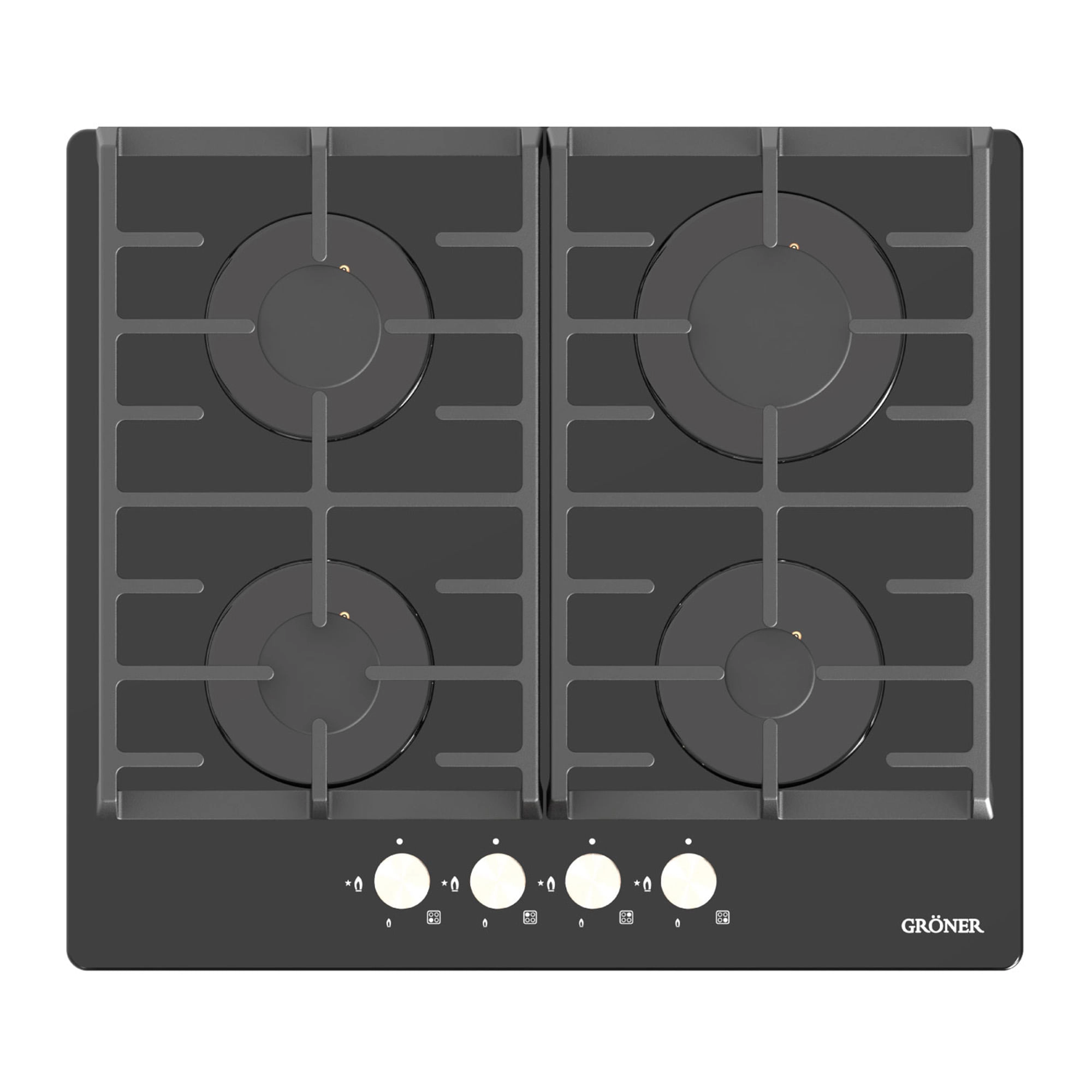 Encimera A Gas 4 Quemadores Black QEG4V 60x60 cm