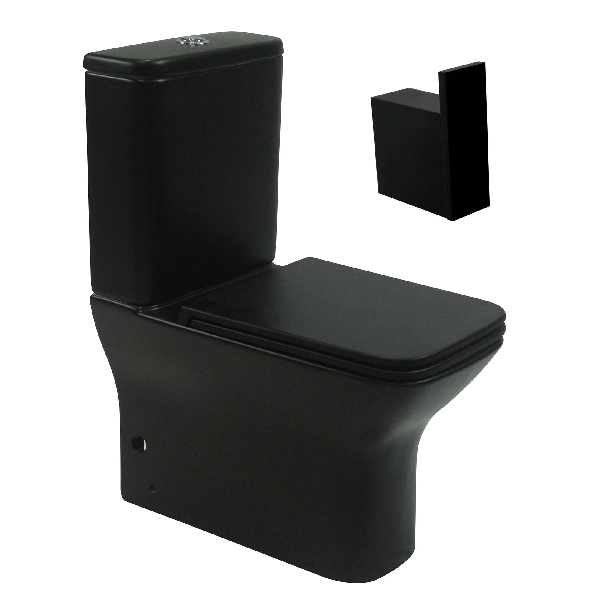 Pack WC Berlín Negro Mater y Percha Kubika Negro Mate