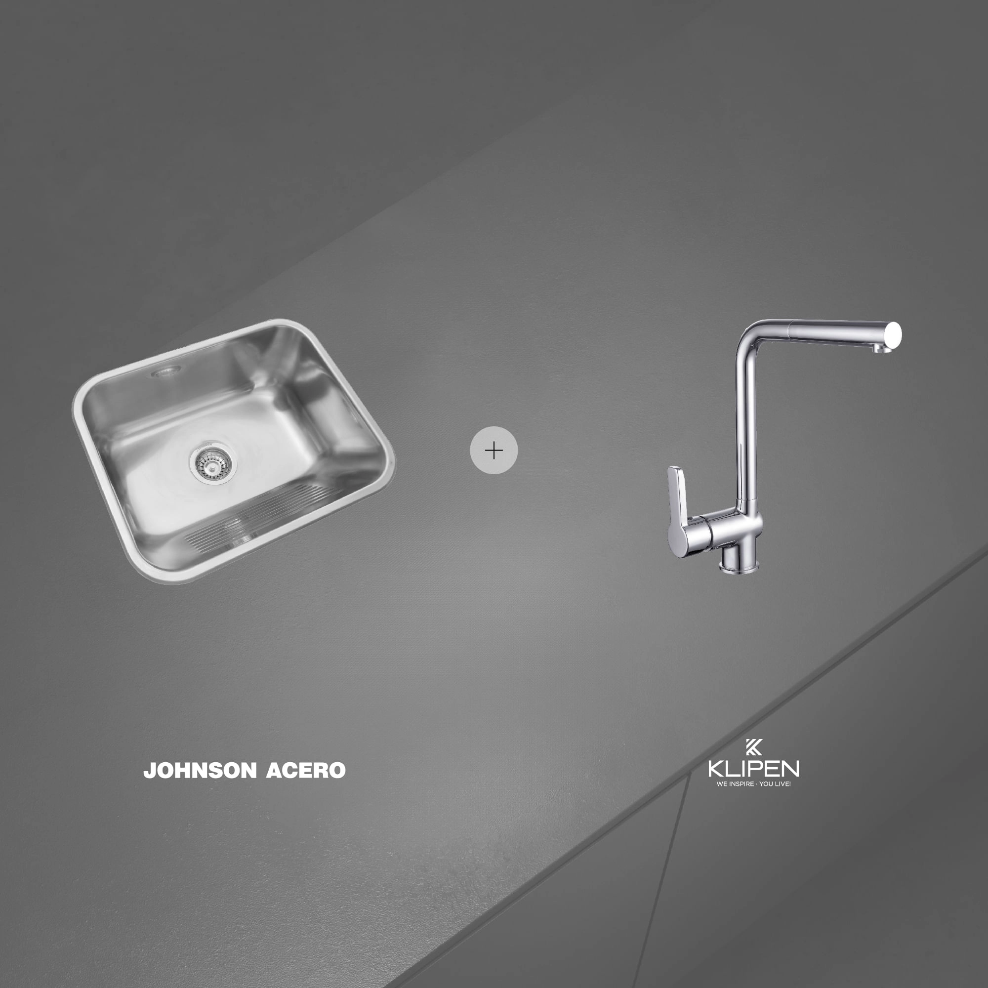 Pack Lavadero LN50 con Griferia Cocina Trento Cromo