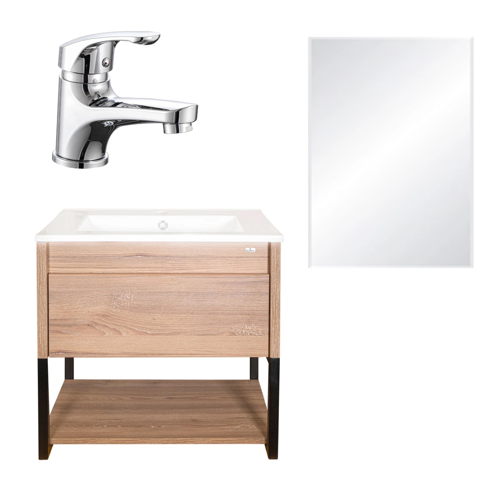 Pack Mueble de Baño Ralf con Lavamanos + Espejo Cherry + Grifería Feel Cr Café