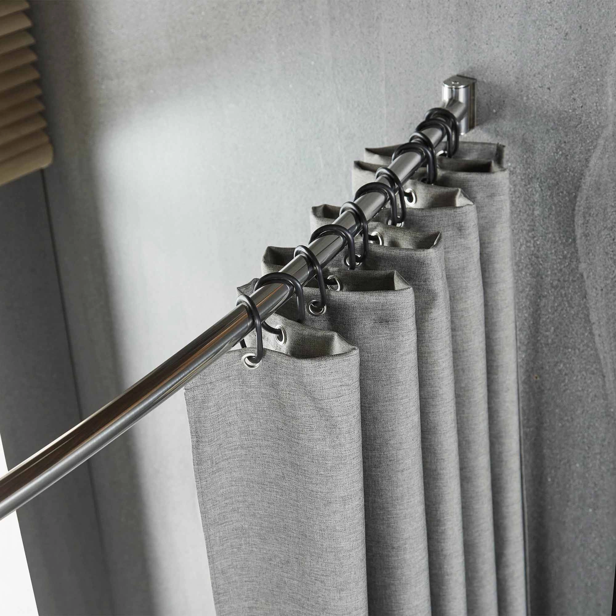 Barra de Cortina Barra Curva Acero Inoxidable 150 cm