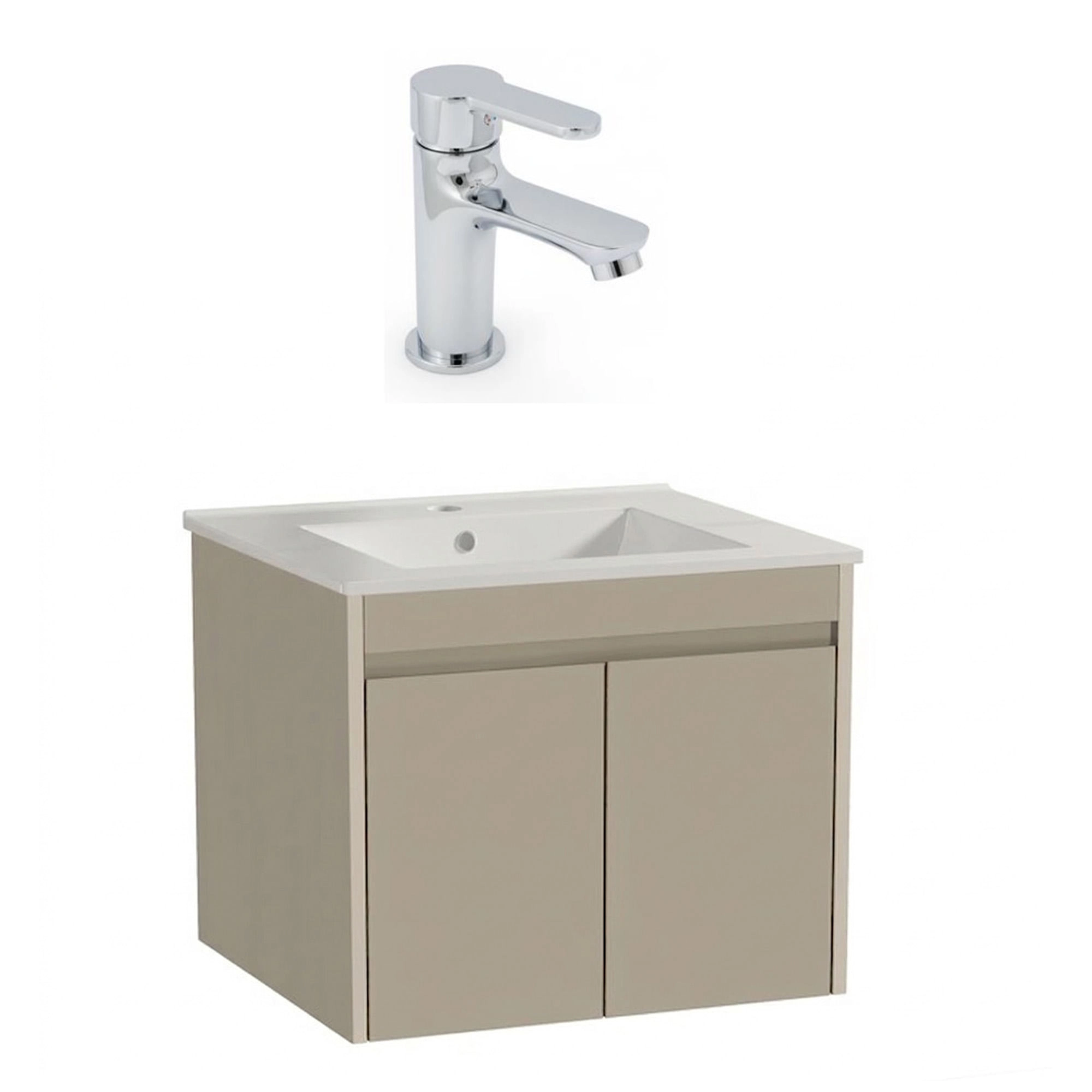Pack Mueble de Baño con Lavamanos 600 mm + Grifería Niza 2 Puertas