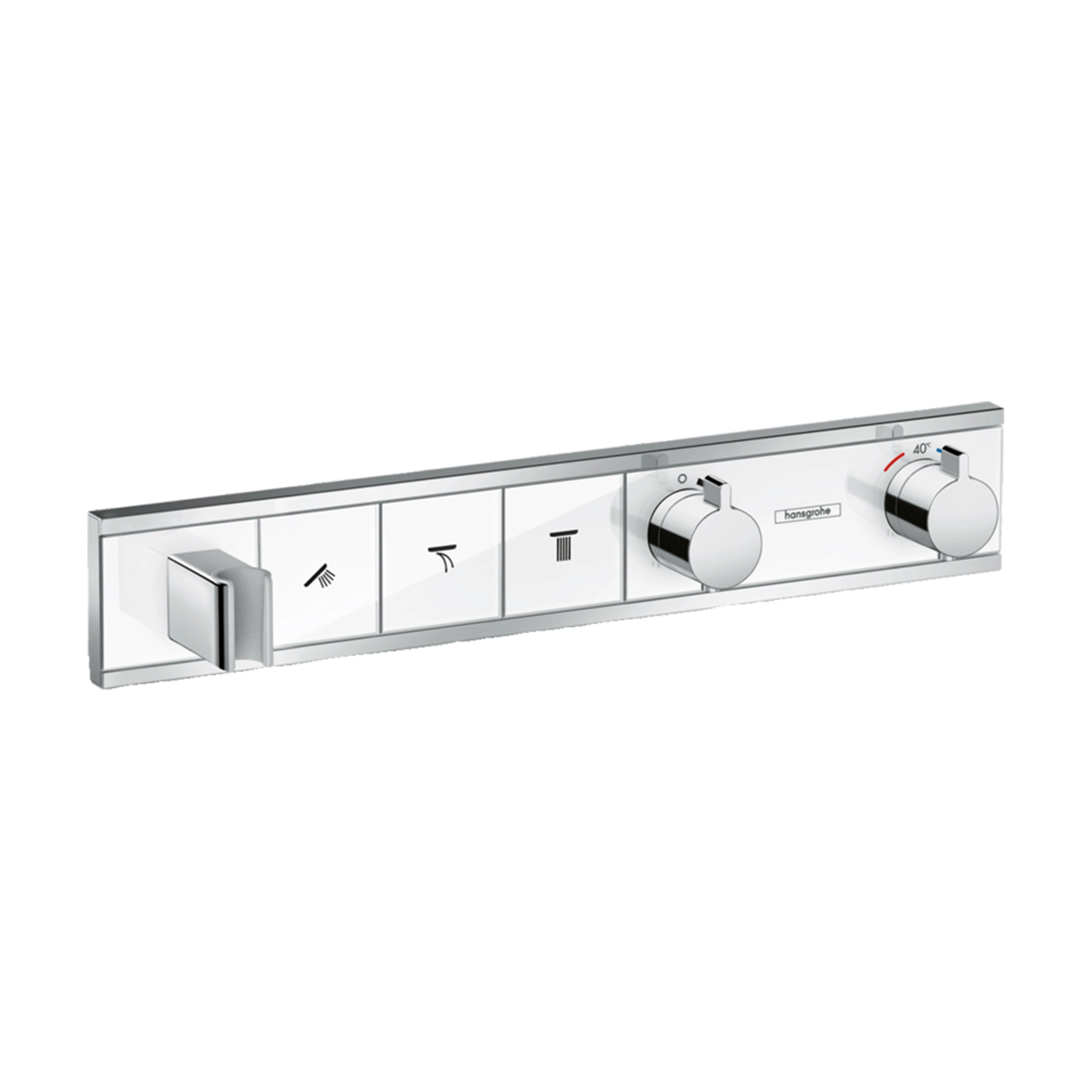 Mezclador Rainselect Tres Vías sin Cuerpo Interno Blanco Cromado