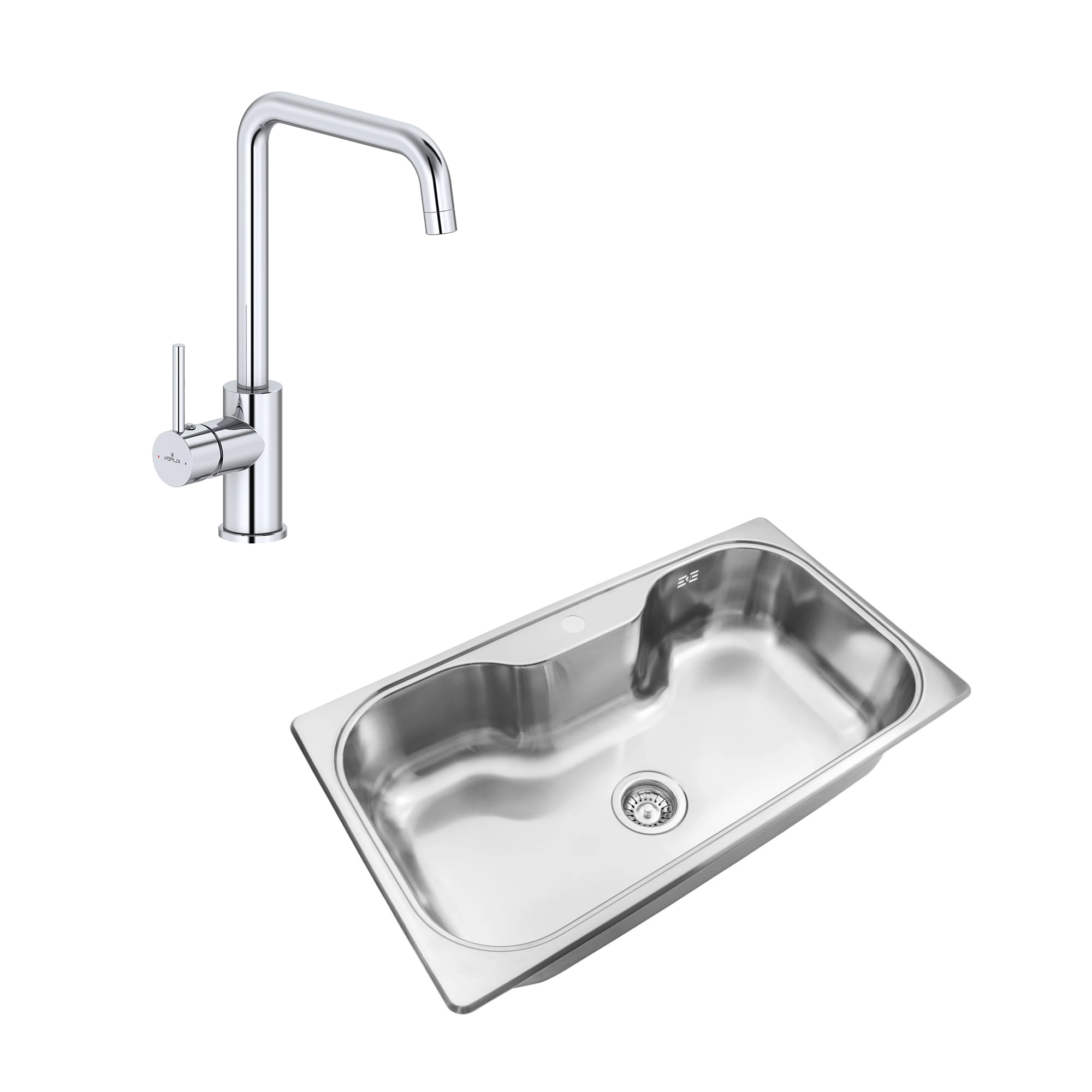 Pack Lavaplatos Simple Luxor SI85A con Griferia Cocina Level Cromo