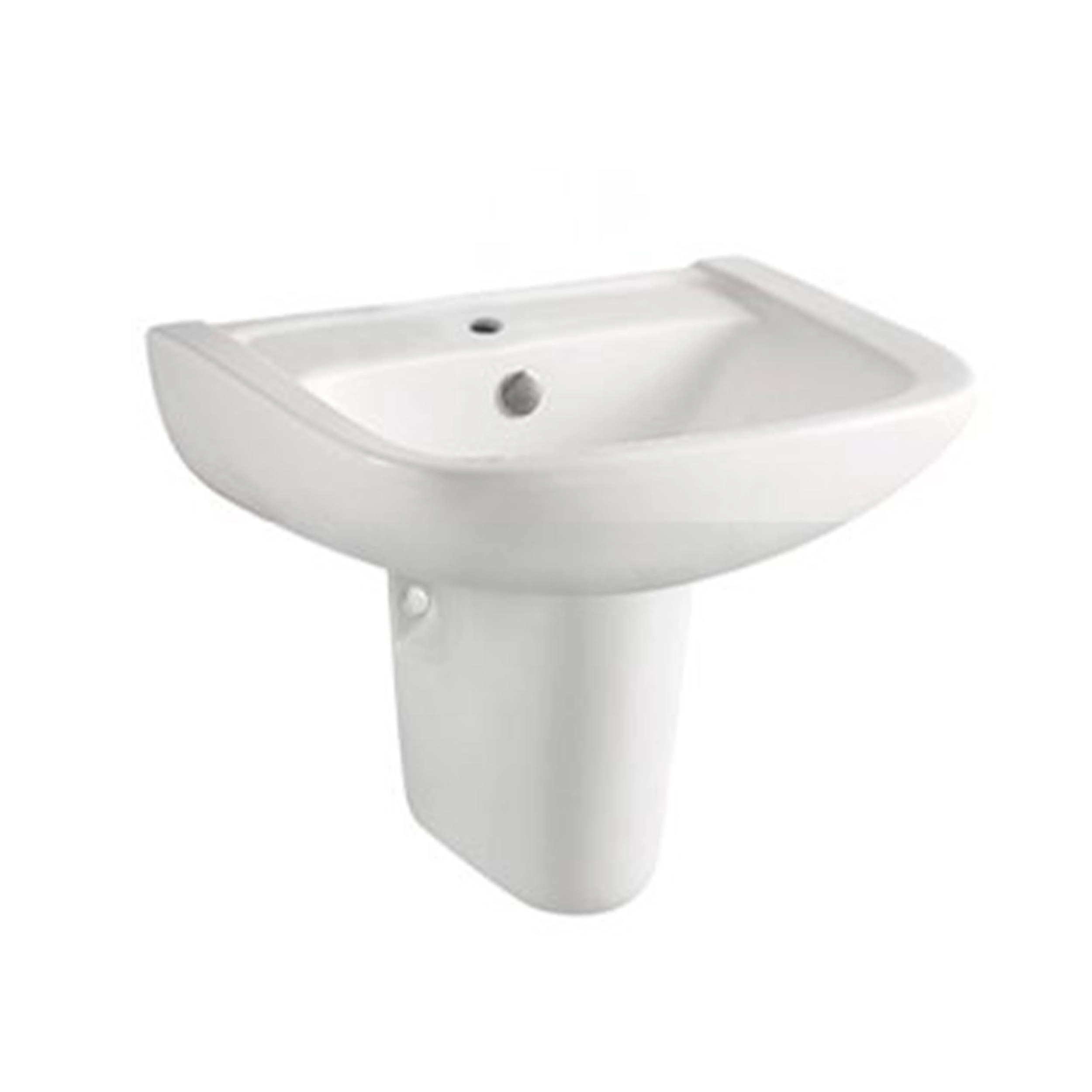 Lavamanos Olimpia con Rebalse Semi Pedestal Rectangular Blanco